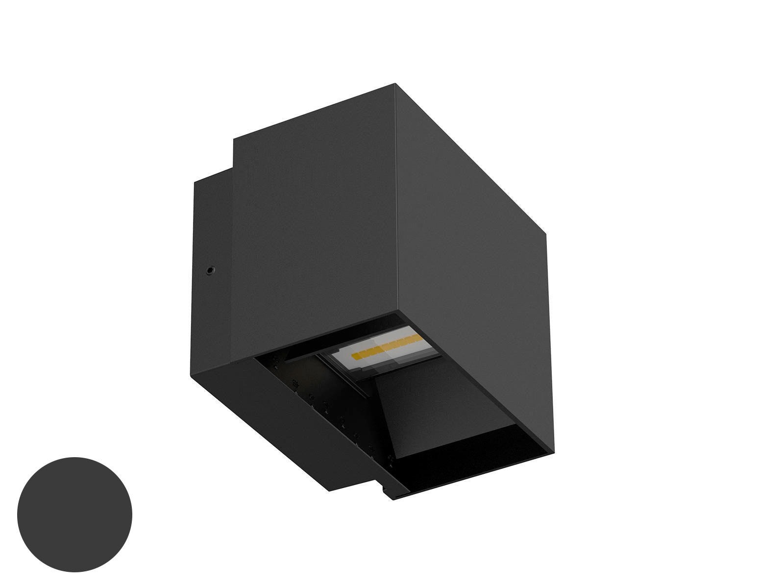LED Cube facadelampe 10W. 4.000 kelvin. koksgrå