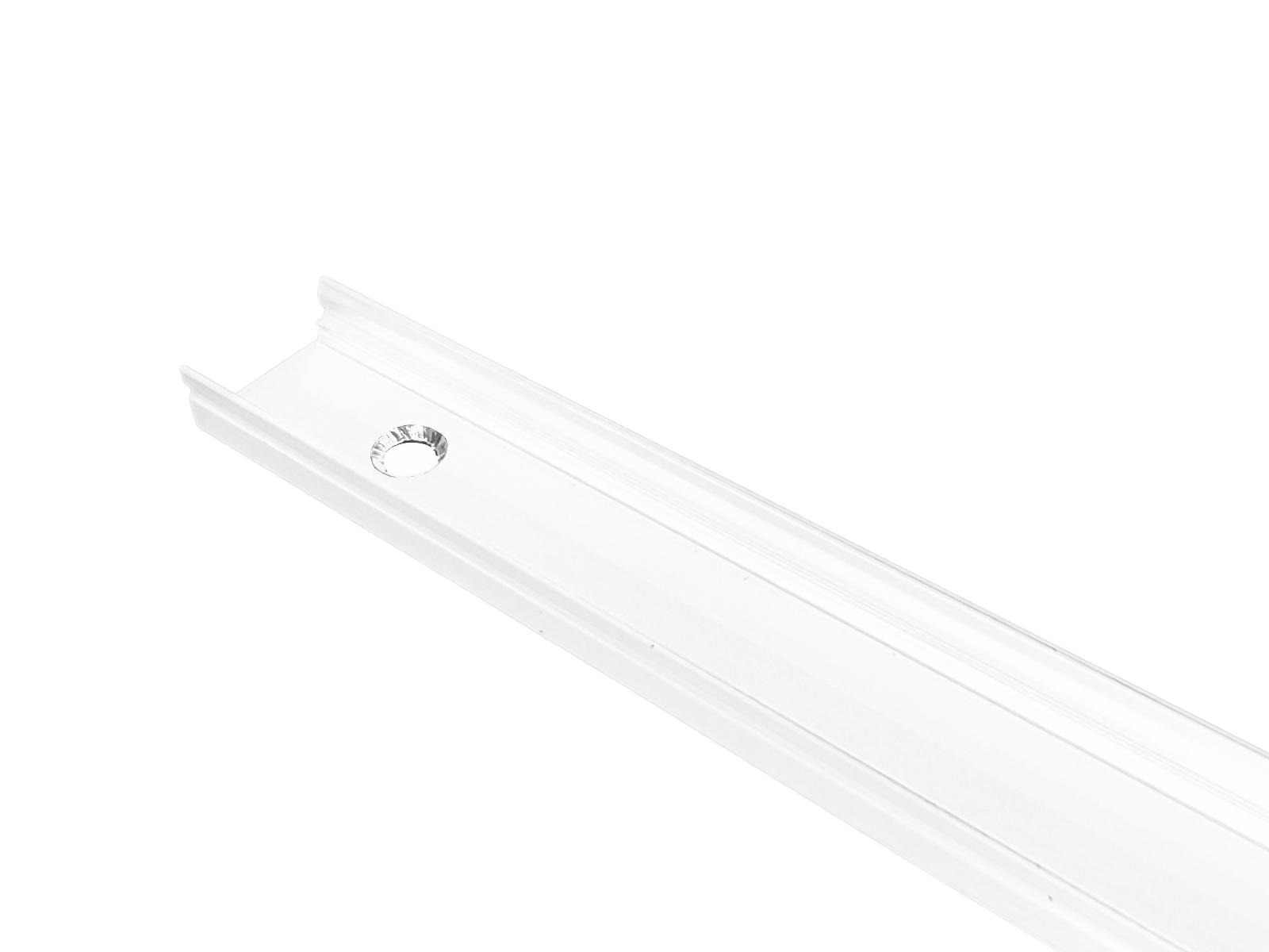 Alu-skinne 17x7 mm. HVID for LED strip. 100 cm. m/2 skrue-huller (tilkøb cover. endestykker. clips)