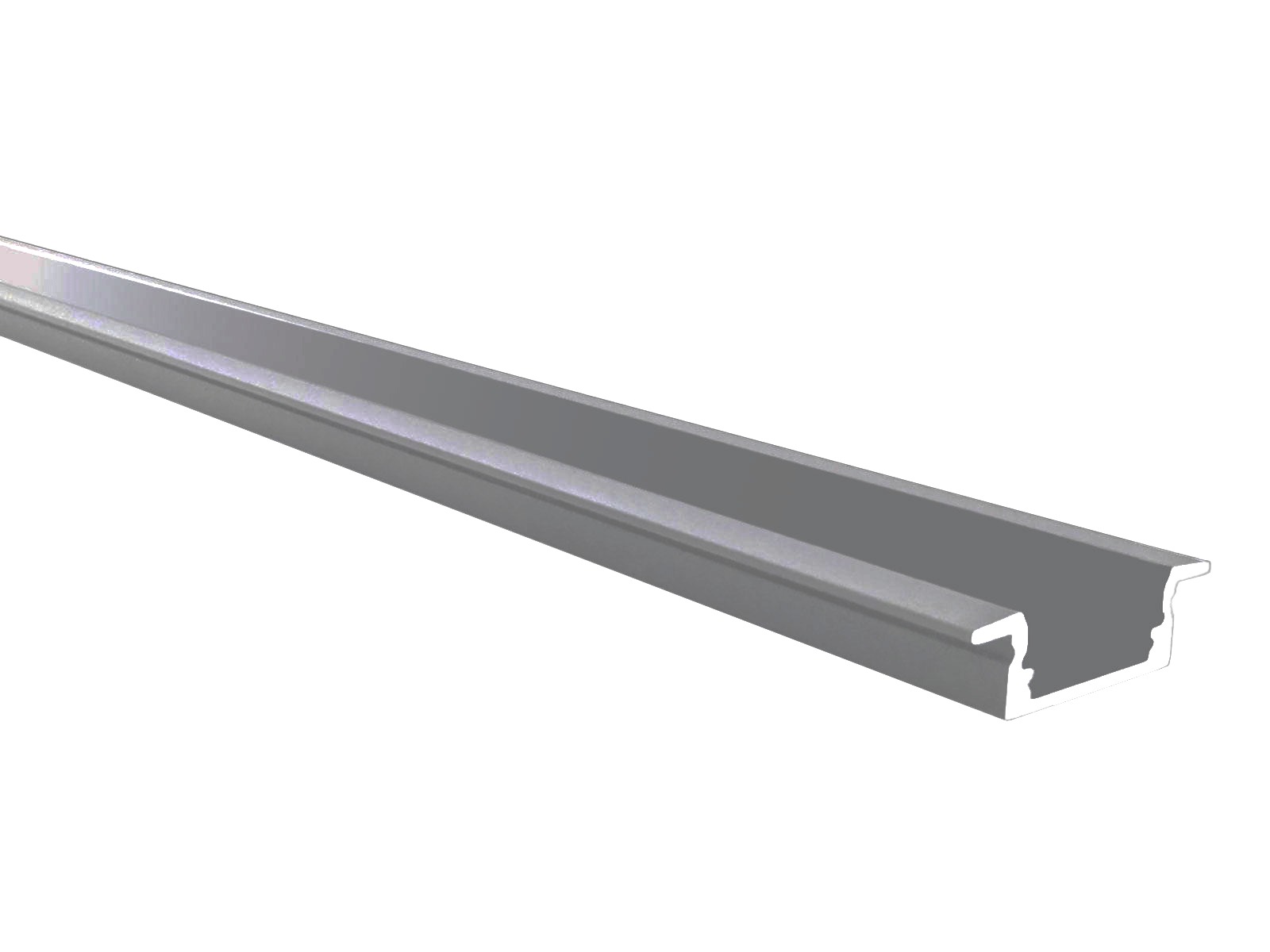 Alu-skinne m/krave 17x7 for LED strip. 180 cm. m/skruehuller (tilkøb cover. endestykker. clips)