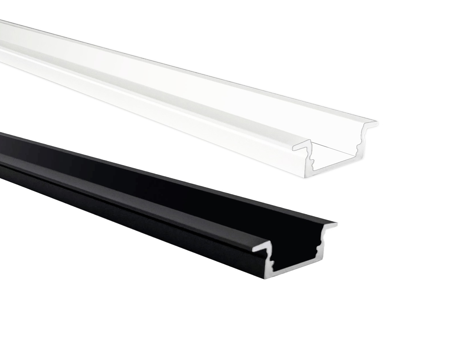 Alu-skinne m/krave 17x7 mm.  for LED strip. 180 cm.