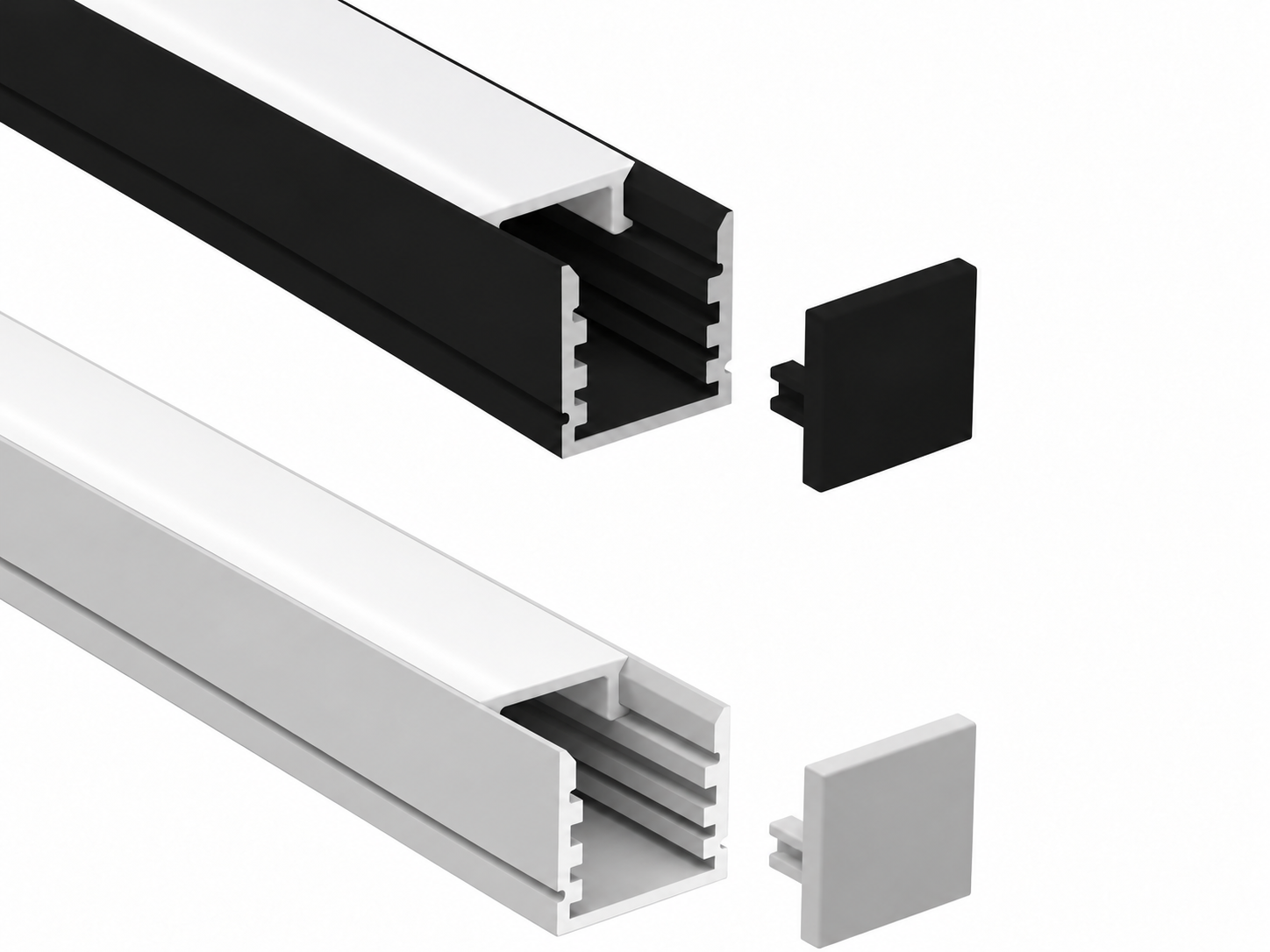 Alu-skinne (14x15 mm.) for LED strip 180 cm. inkl. cover og clips