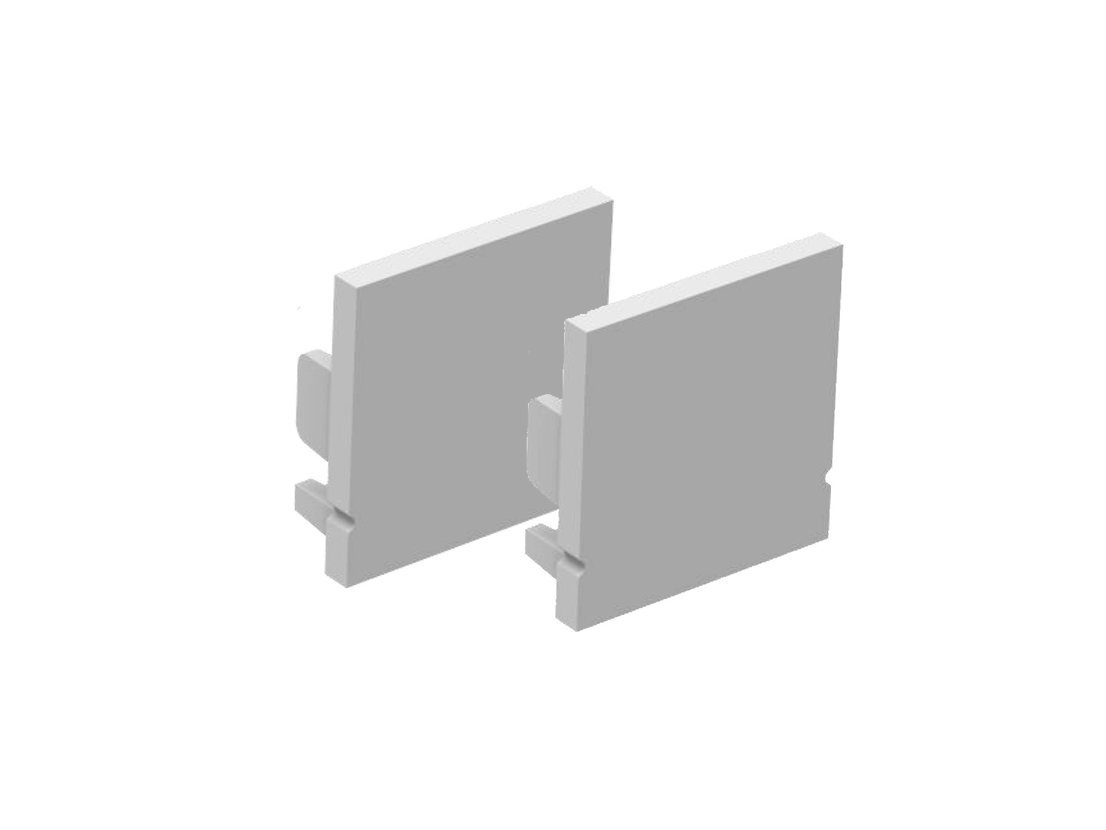 Endestykke-sæt for alu-skinne for LED strip (20x20 mm)