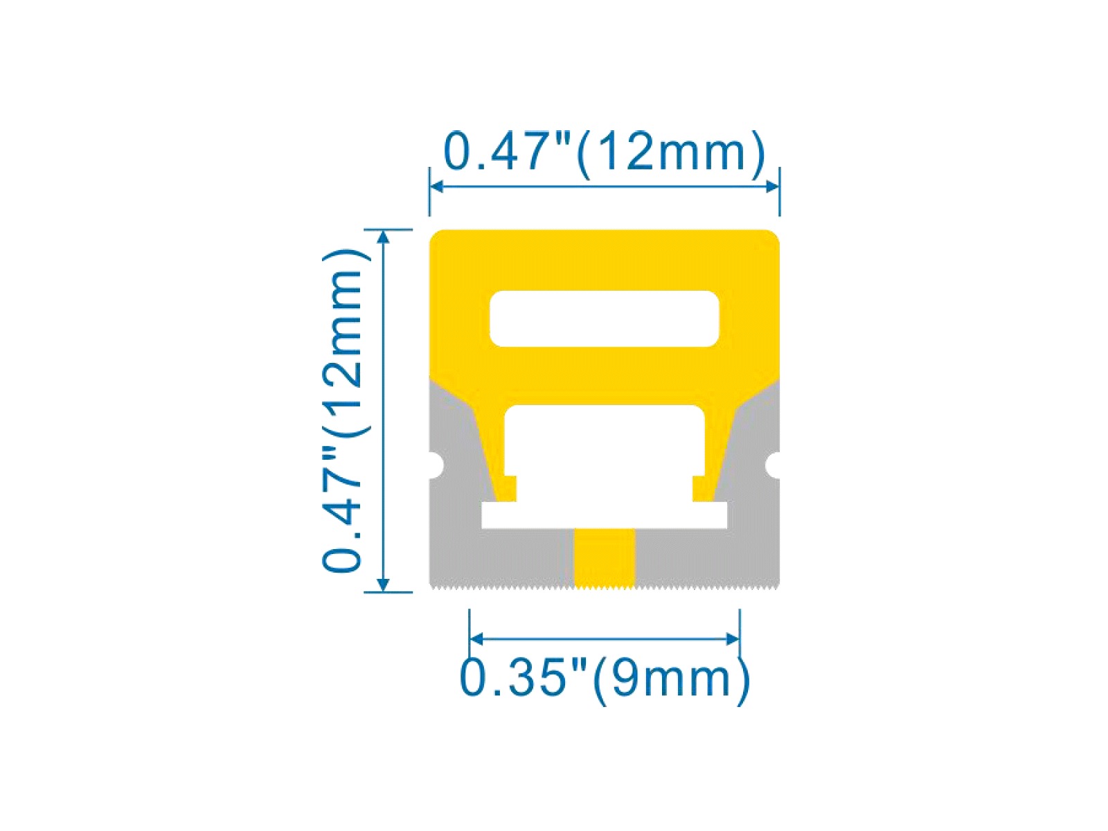 Silikone-tube for LED strip 12*12 PR.METER