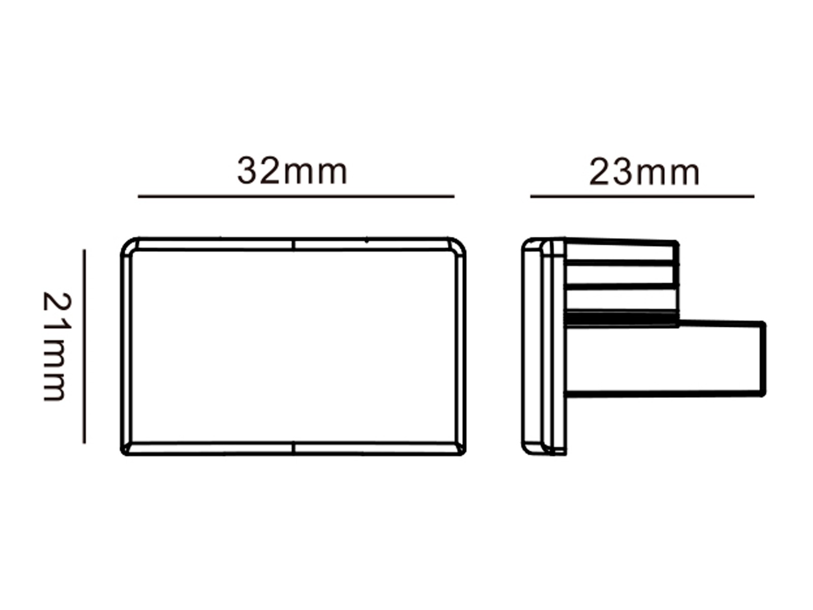 Slim Track Rail endetilslutning + endestykke – hvid