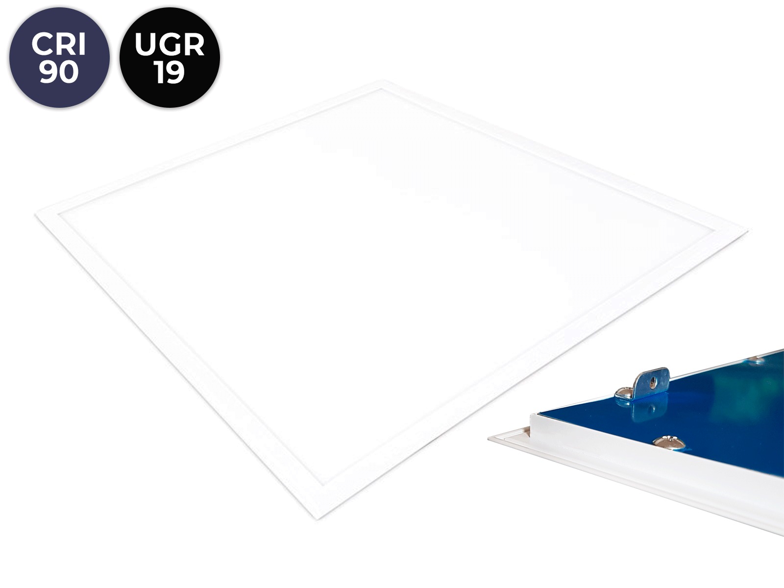 LED TrueColor indbygn.panel 60x60 36W. NW. 5 cm. clips-hjørne afstand