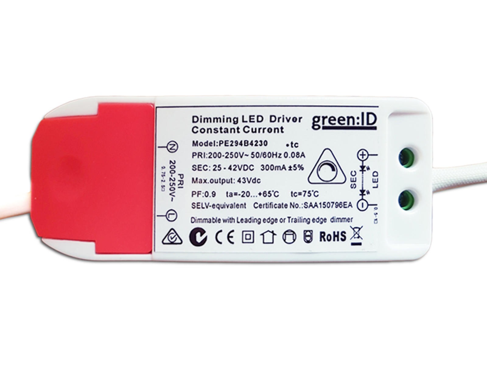 TRIAC driver 300mA for 12W LED panel