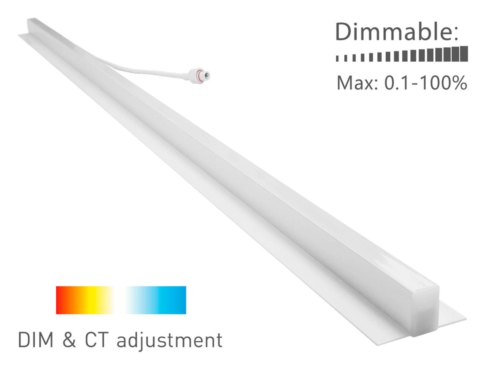 LED CCT lysskinne til Troldtekt, 120 cm. planforsænket