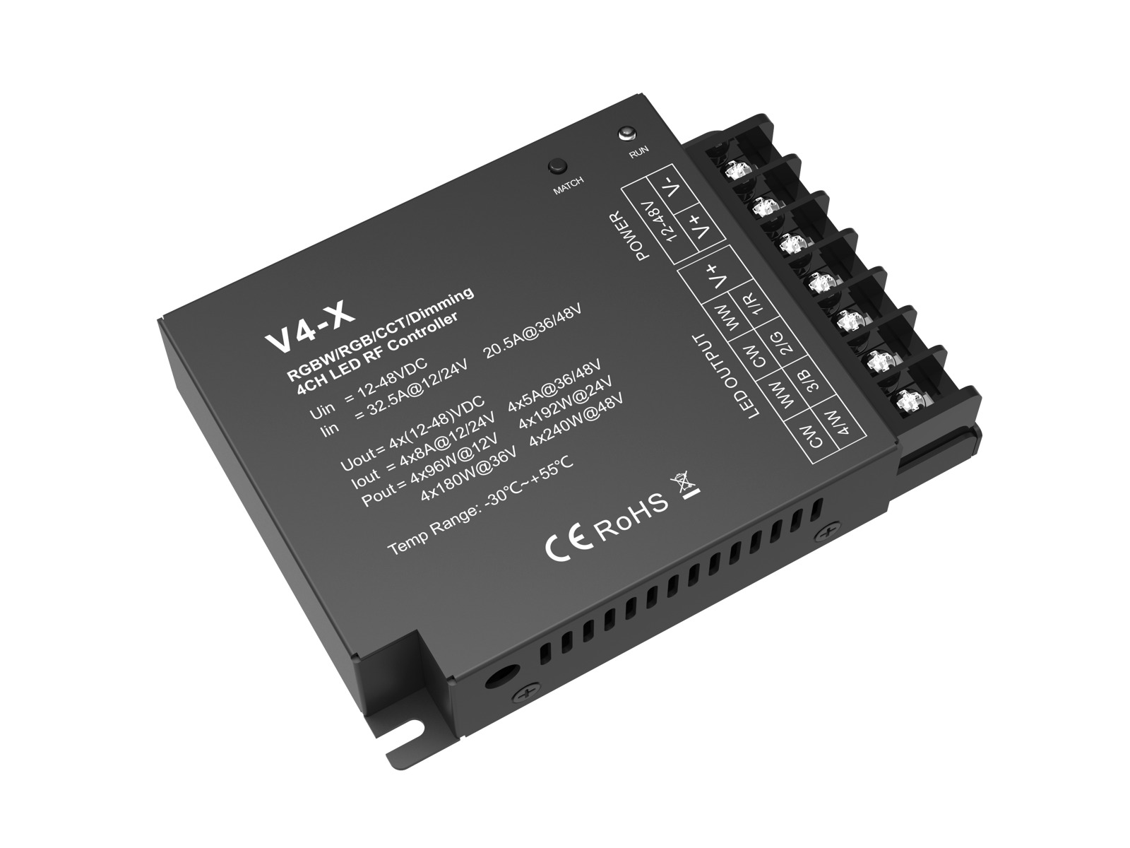 RF dimming controller. RGB/RGBW/CCT. 12-48V DC