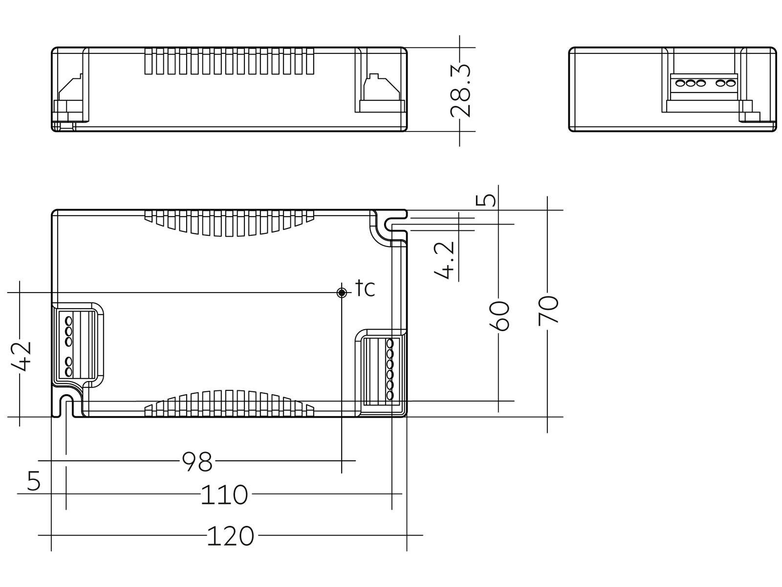 Tridonic DALI DT8 2-kanals LED driver 38W. 350-1050mA