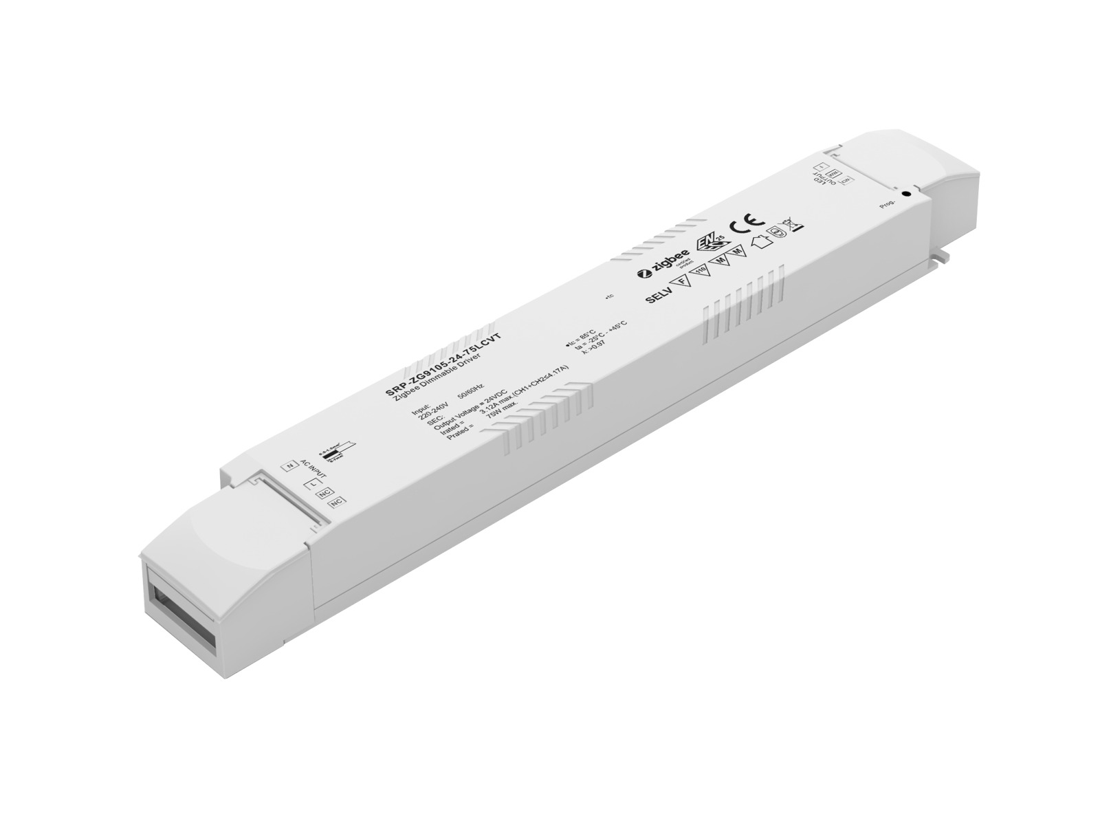 Zigbee dæmpbar 2-kanals LED driver 24V 75W
