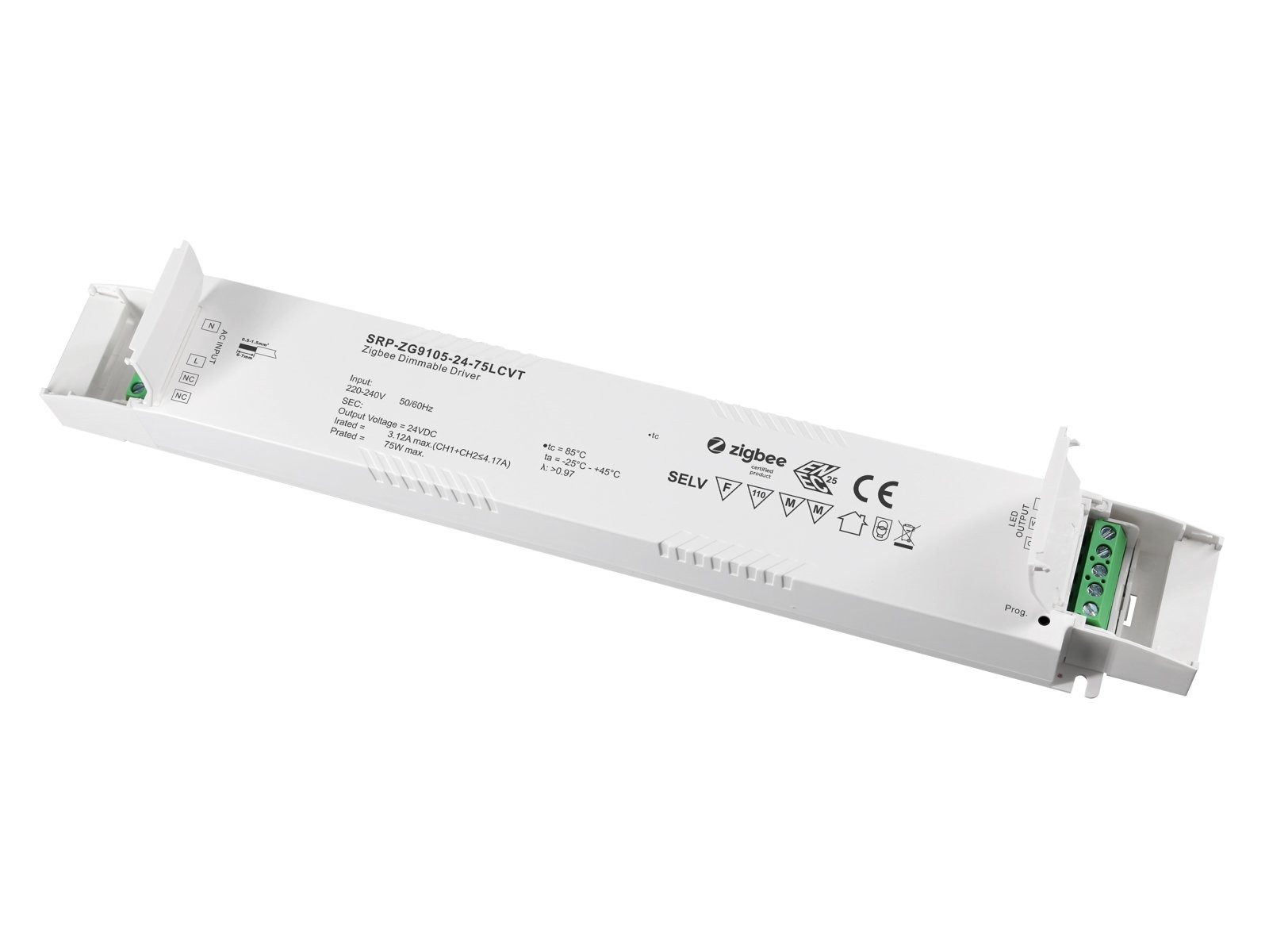 Zigbee dæmpbar 2-kanals LED driver 24V 75W