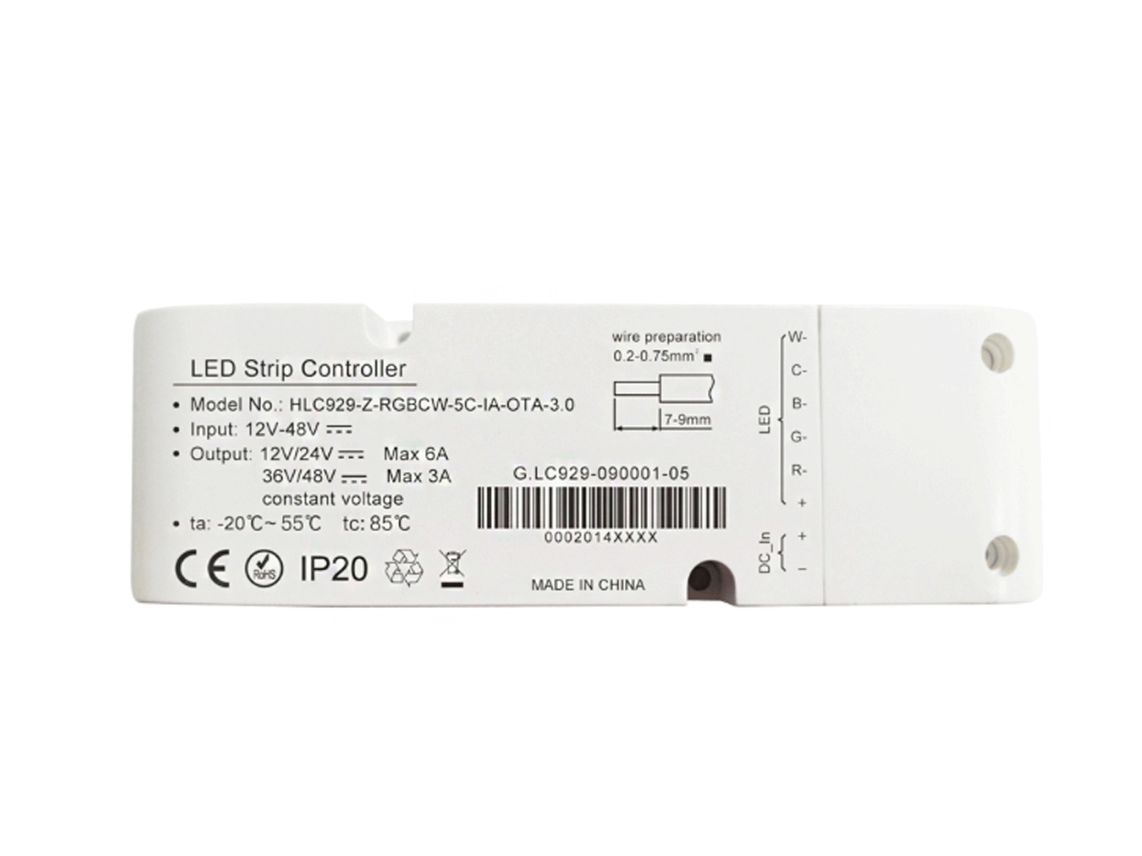 ZigBee 3.0 CV controller, RGBCCT/5-kanals 12/24/36/48V