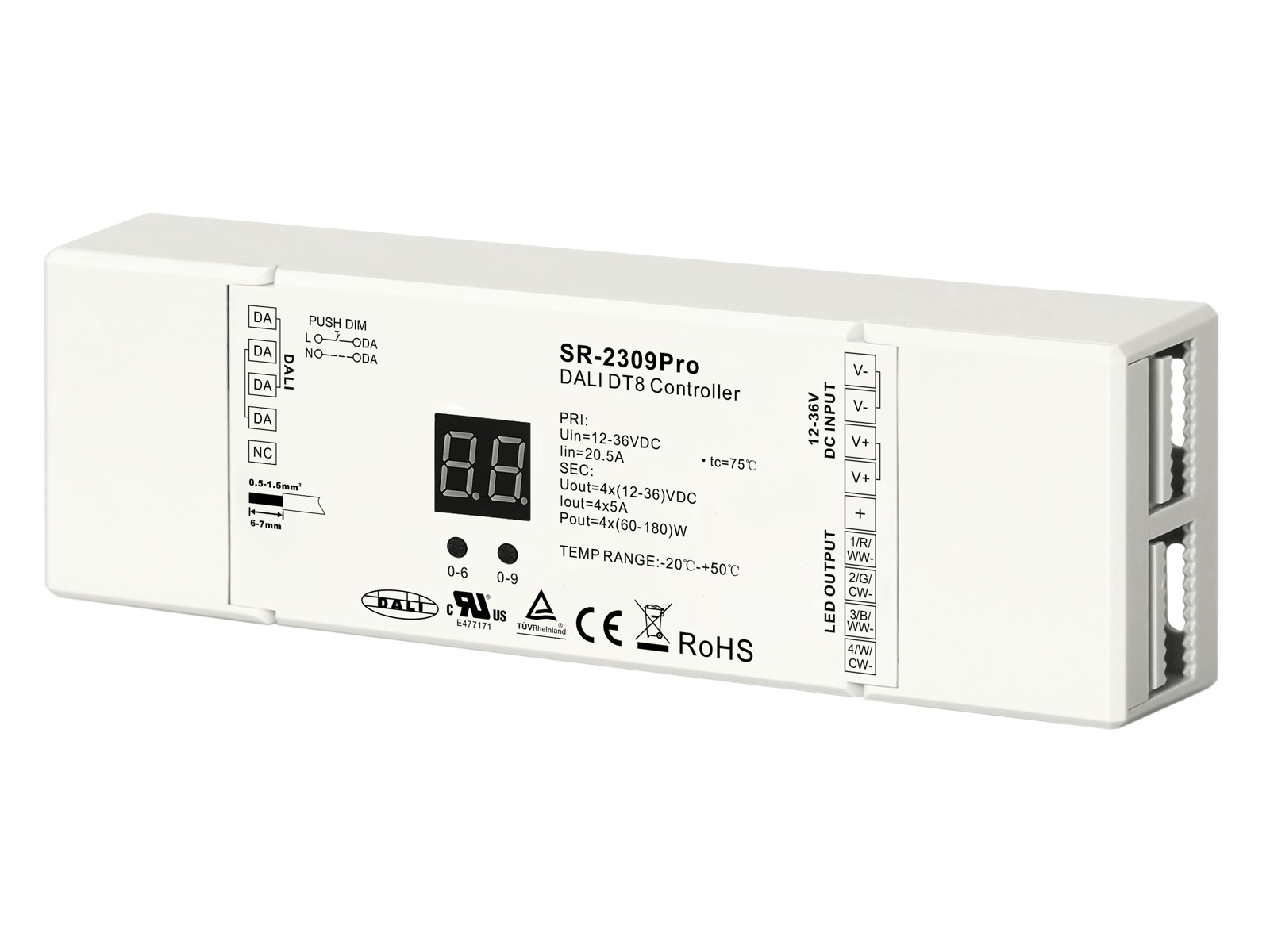 4-i-1 LED controller DT8 DALI/CCT/RGBW/PUSH