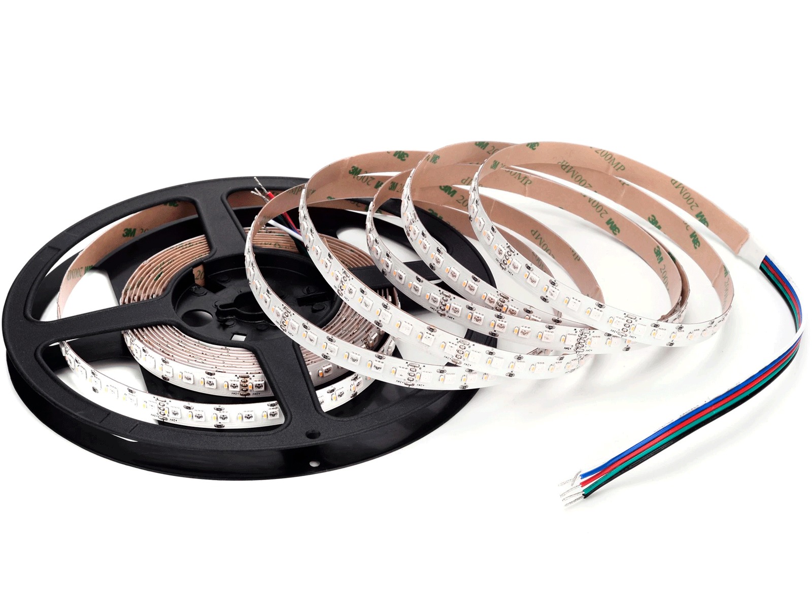 LED TrueColor RGBW strip 24V. 19.2W/m. 240 LED/m. RGB+3000K. IP20. 10mm PCB