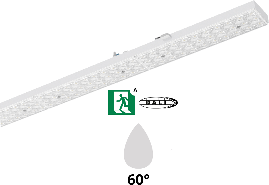 Pragmalux PRX-Line LED modul HO 1528mm 75W 12900lm 6500K 60D DALI +nødmodul HO 1 time selvtest