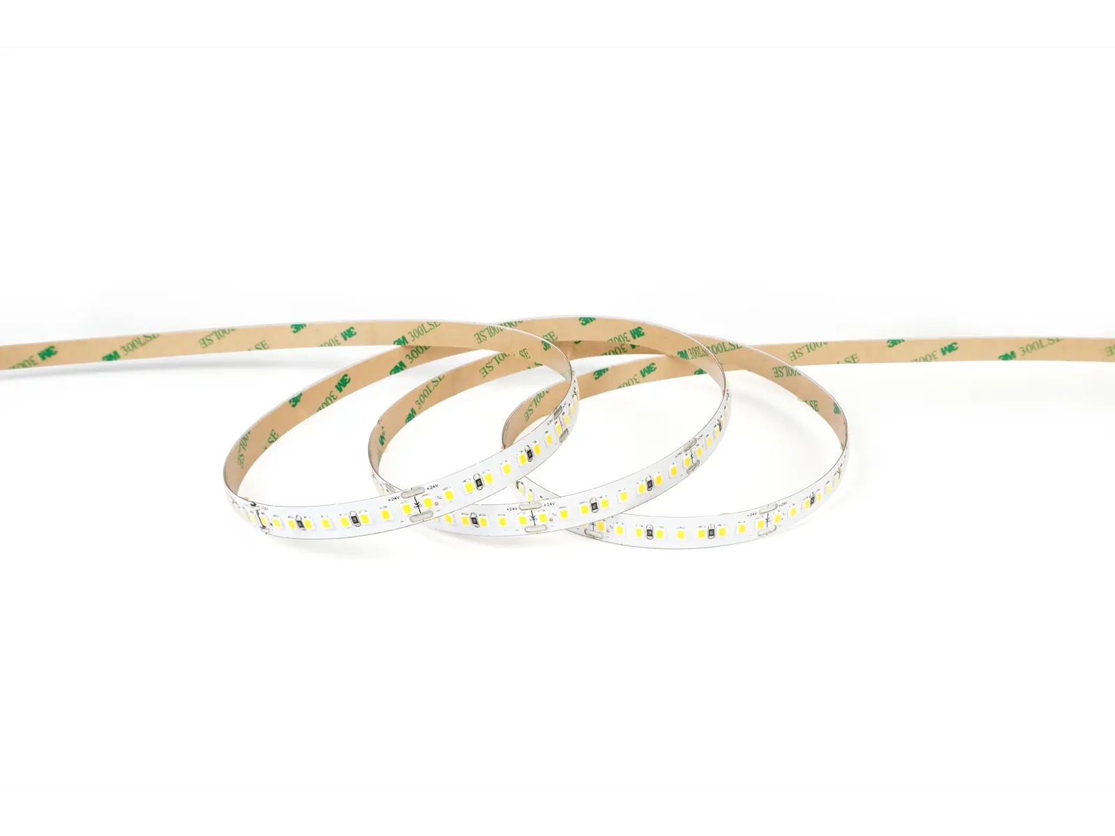 LED strip 12V. 5 m. GUL 5W/m. IP65. 10mm PCB. 50 cm. 0.5mm2 ledning begge ender