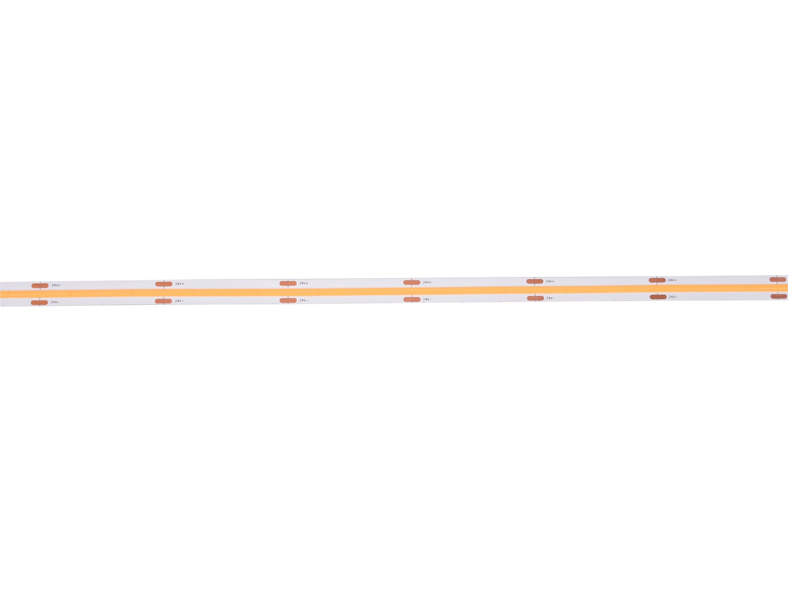 LED vandtæt TrueColor COB strip WW 16W/m. 24V. 480LED. IP65. 10mm PCB. 2x 20cm tilslutning. rød 3M tape