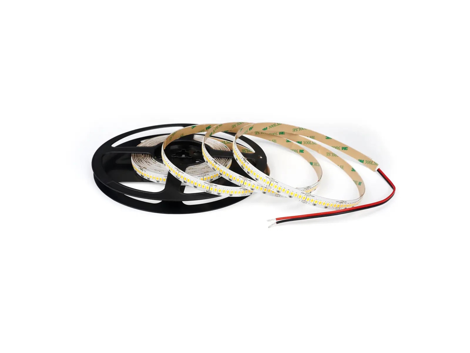 LightMore LED højlumen-strip 10 m. 15.36W/m. 4.000K. 24V. Ra90. 288LED/m. IP65. 10mm PCB. 50 cm. ledning i begge ender