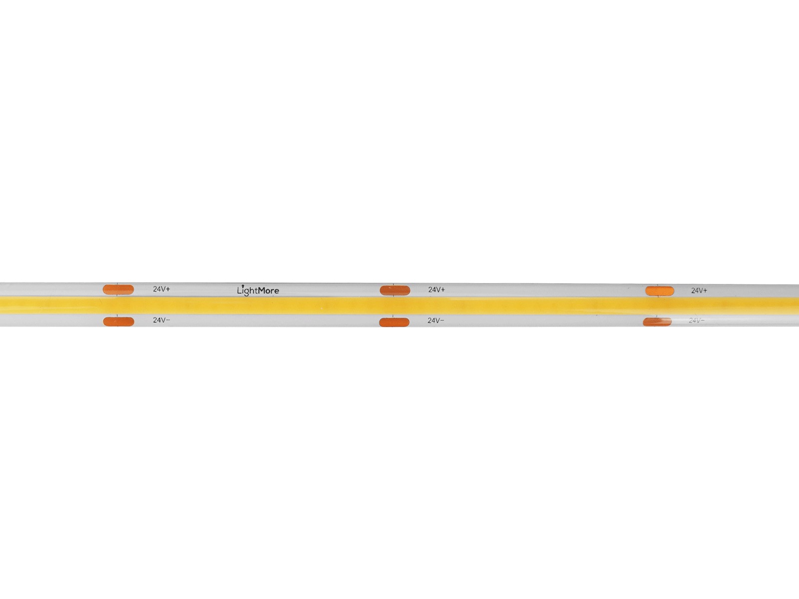 LightMore LED COB strip 5 m. 4.5W/m. 24V. Ra95. 320LED/m. 3000K. IP54. 6mm PCB. 20 cm. ledning i begge ender