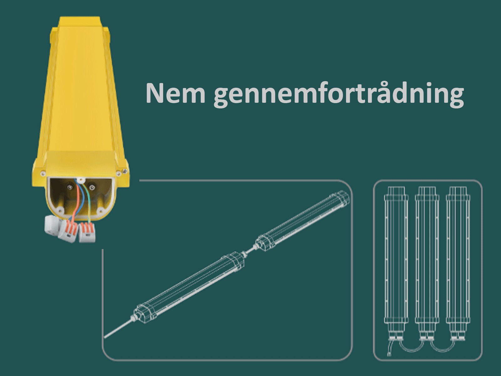 ATEX LED armatur 60W 120 cm. dæmpbar. NW. IP65. 1-10V dæmp