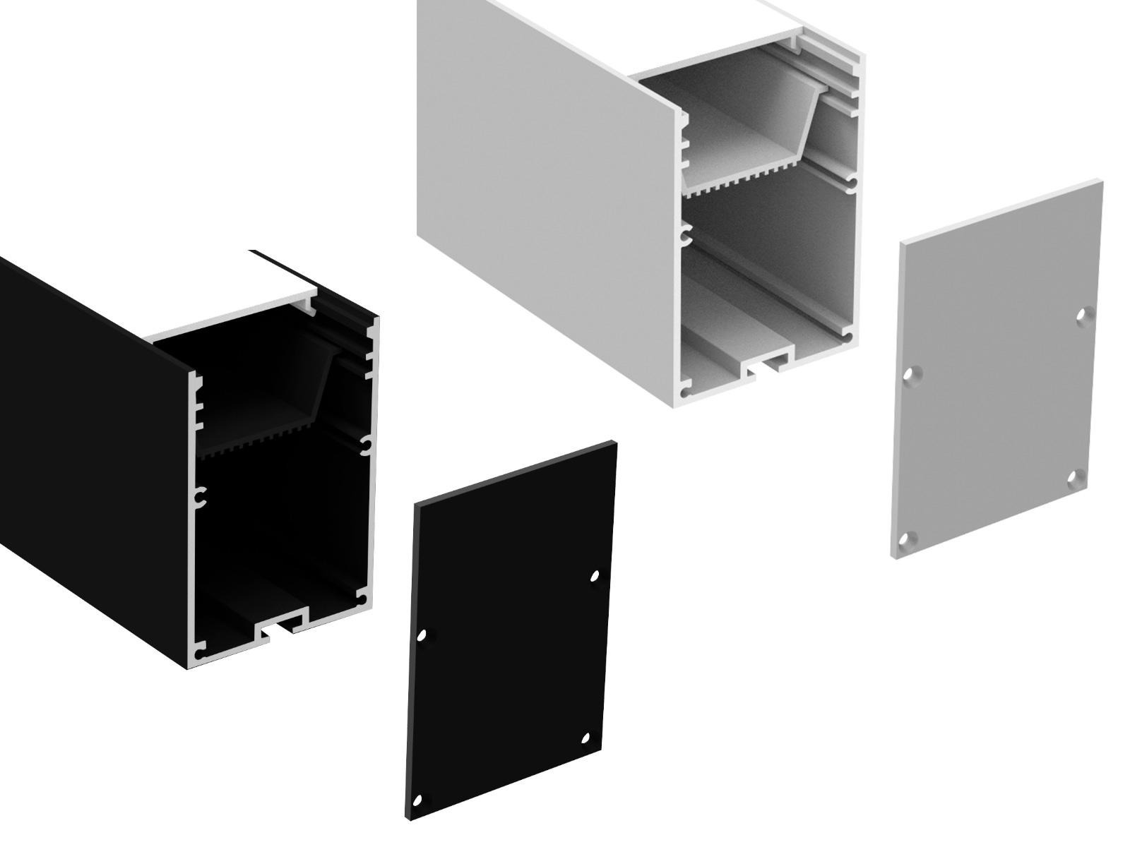 Alu-skinne for LED strip 50x70. hvid. 150 cm. inkl. matteret cover og hvide endestykker
