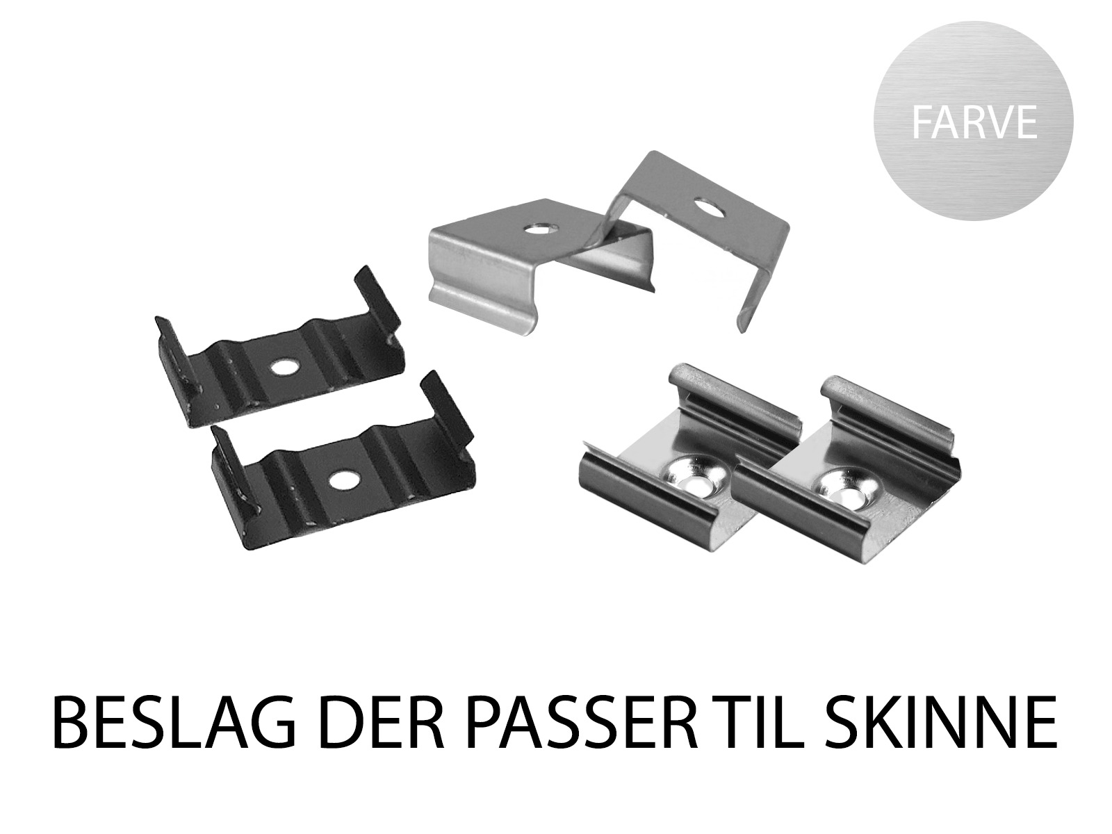 Clips for alu-skinne 17x12 mm. (pr.stk.)