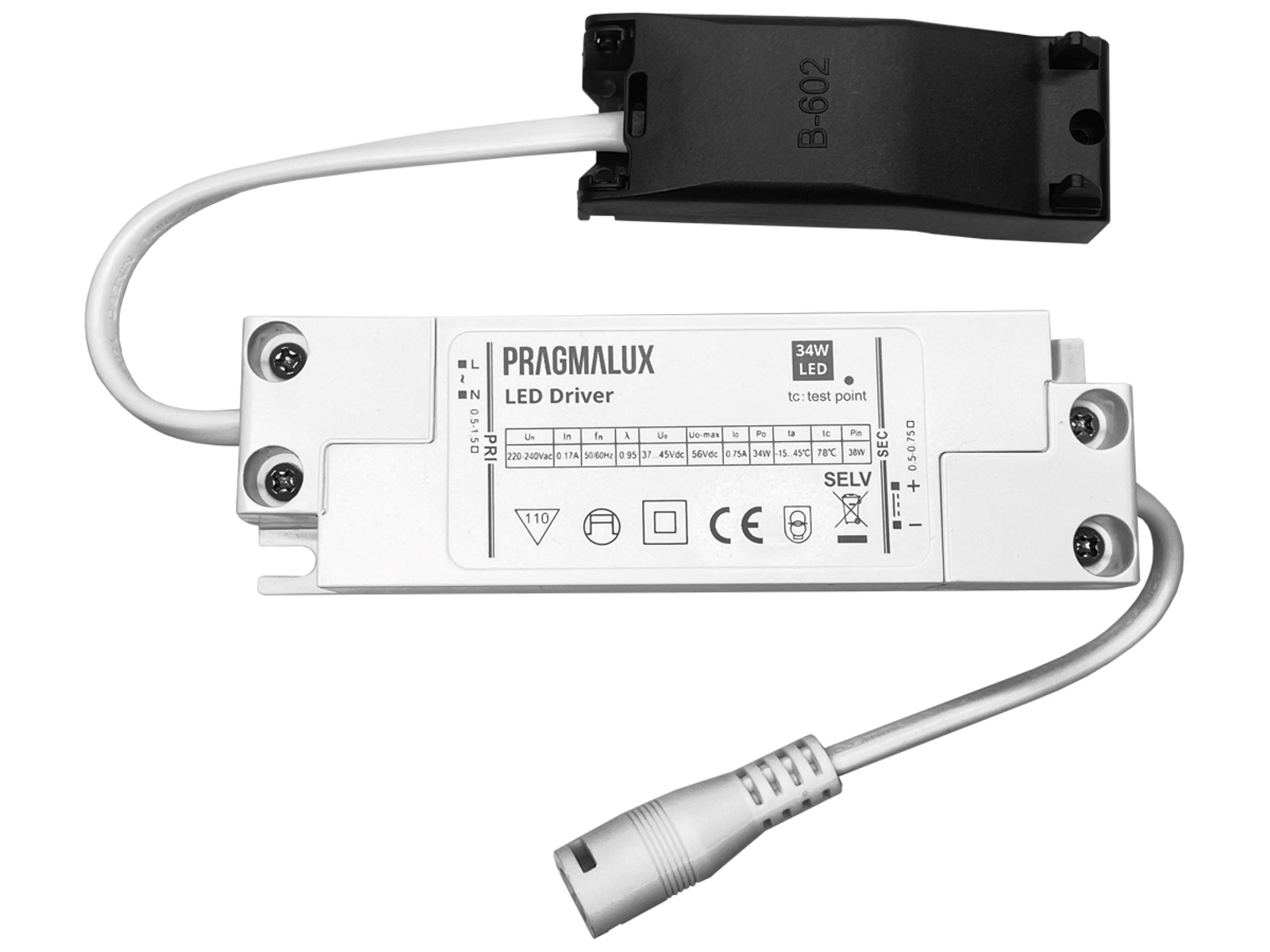 Pragmalux LED driver G2 m/junctionbox, 34W