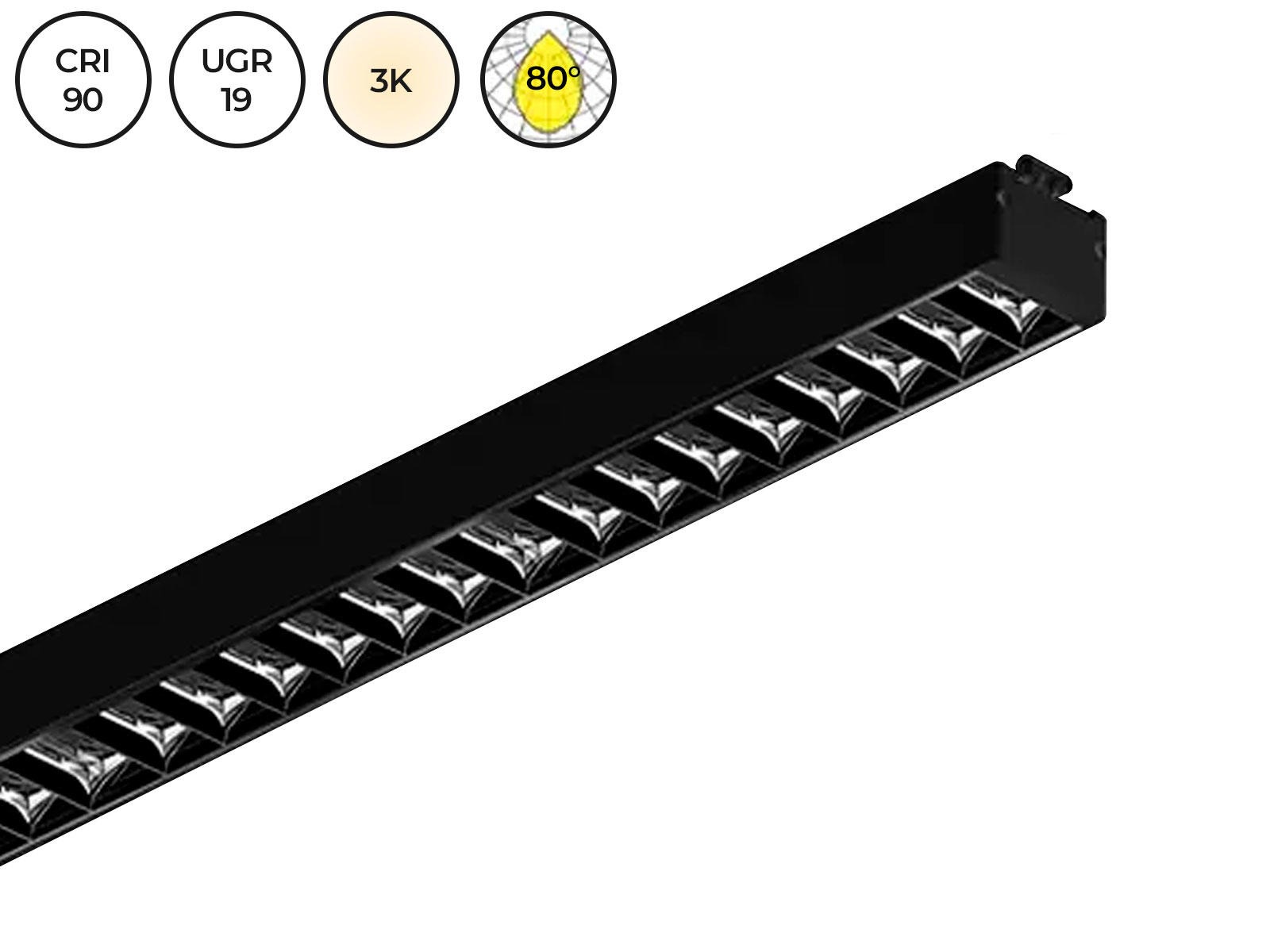 ALYCE LED modul 564 mm. UGR<19. SORT. 3000k. 80° CRI>90