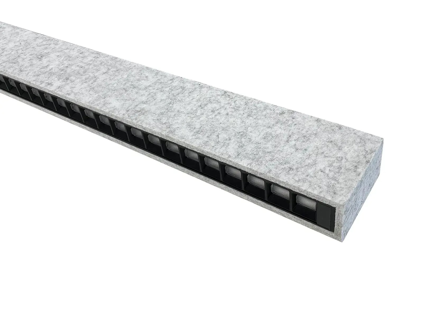 SilentFelt slim akustik LED armatur NW. Silver Grey. 1200mm