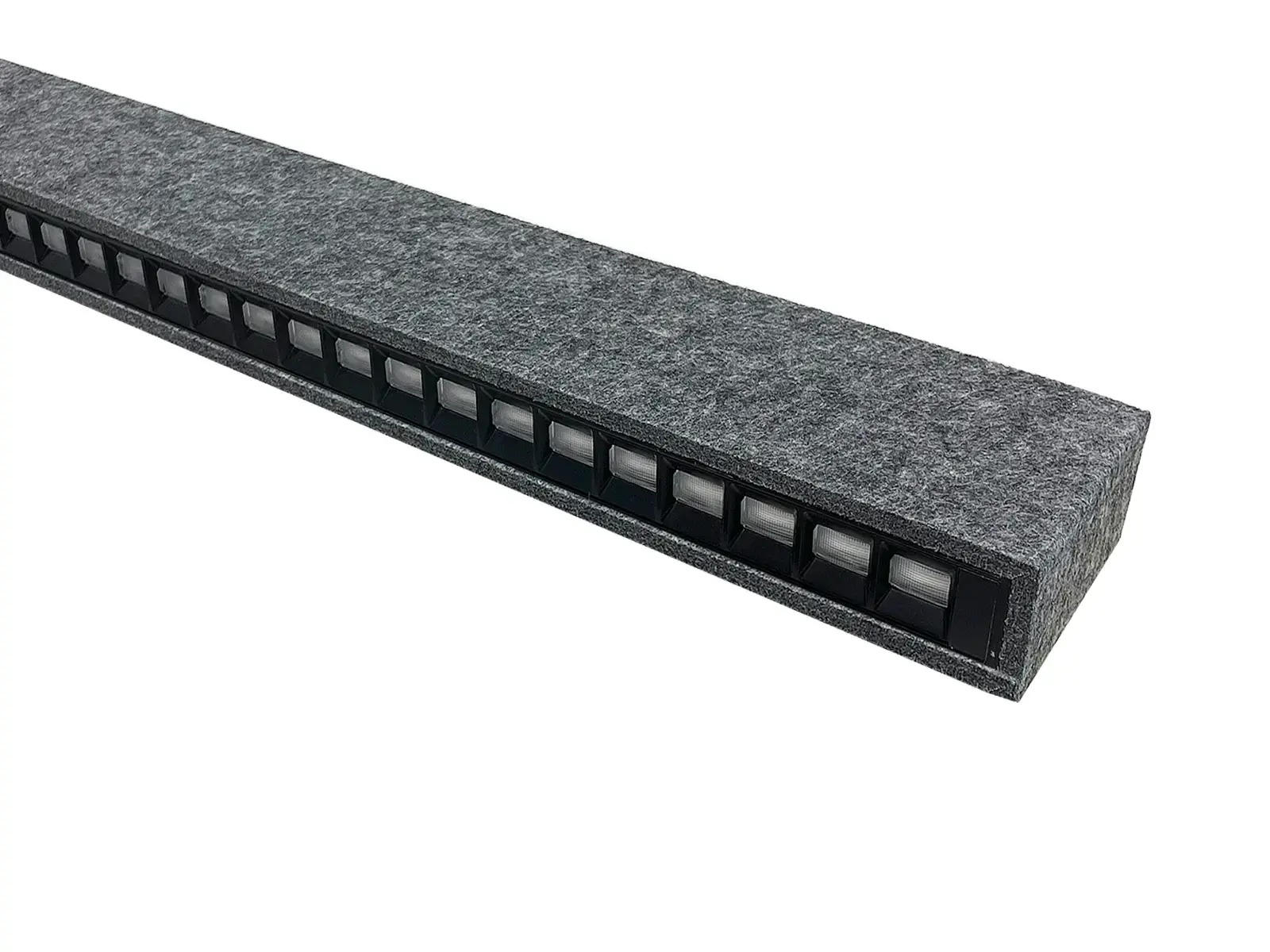 SilentFelt slim akustik LED armatur NW. Cloudy Black. 1200mm.