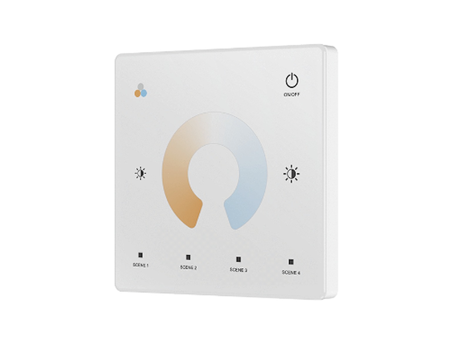 Hvid fjernbetjeningspanel. 2.4GHz for Single/CCT. 1 zone styring og dæmp