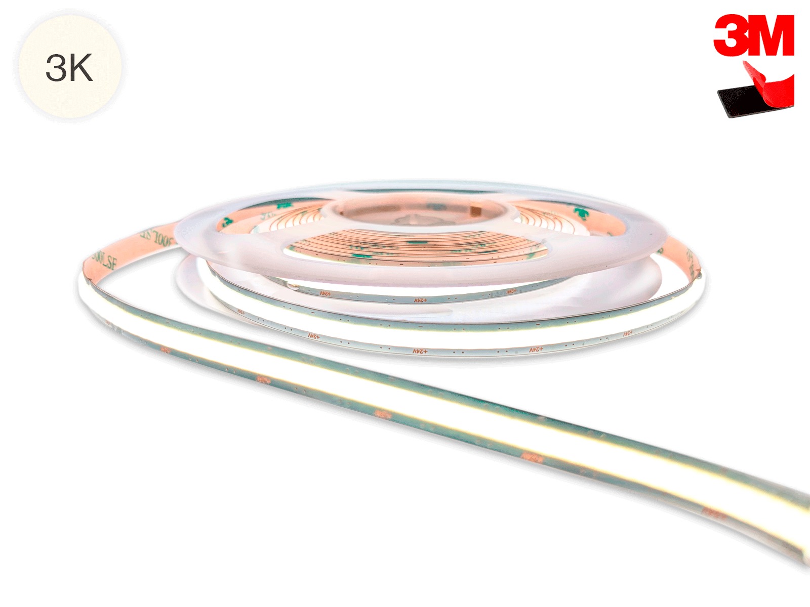 LED COB strip 10 m. CutFree 3000K 16W CRI90 90lm/w. IP20.