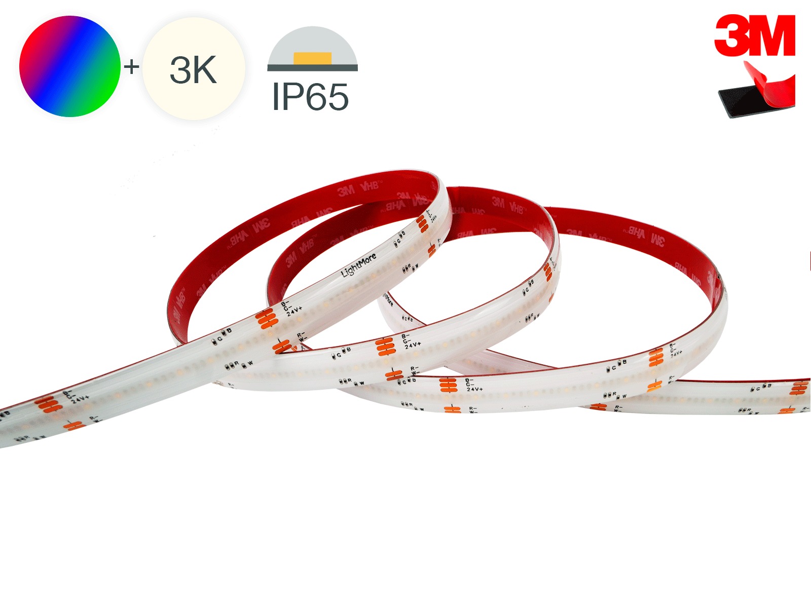 LED COB strip RGBW 5 m. 16W/m IP65