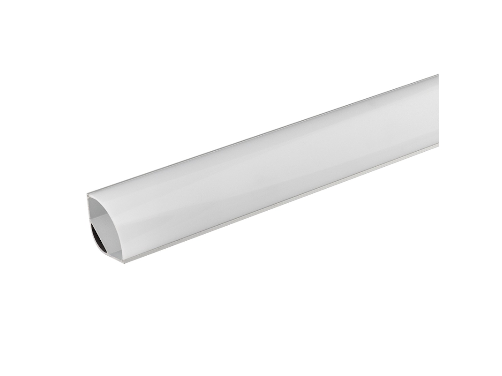 Hjørne-aluminiumsprofil 21 mm til LED strip. 2 m. inkl. opal cover. 2 clips og endestykker