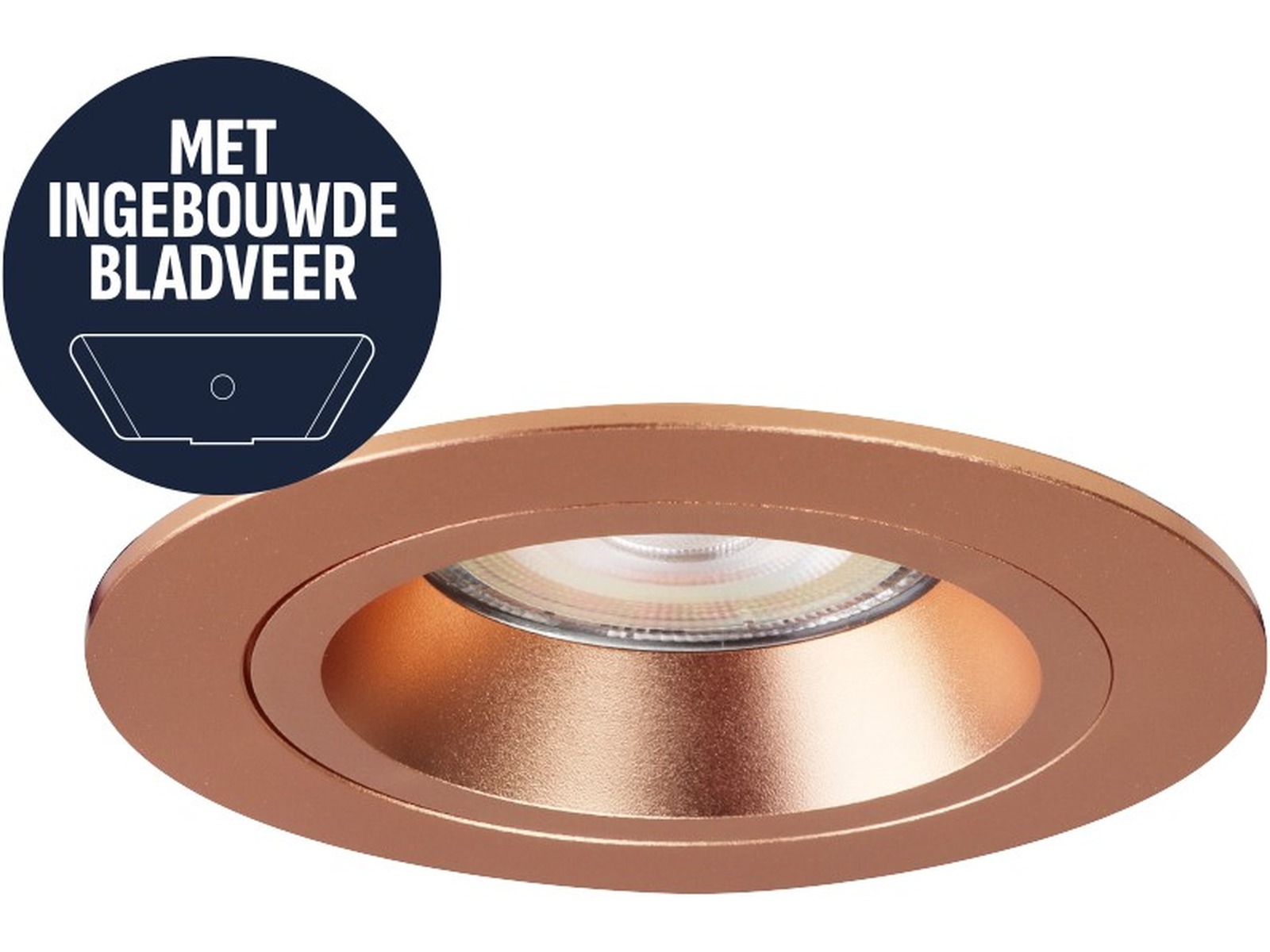 Pragmalux indbygget spotlight med bladfjedre Ados rund kobber RAL1001 - inkl. GU10 fitting