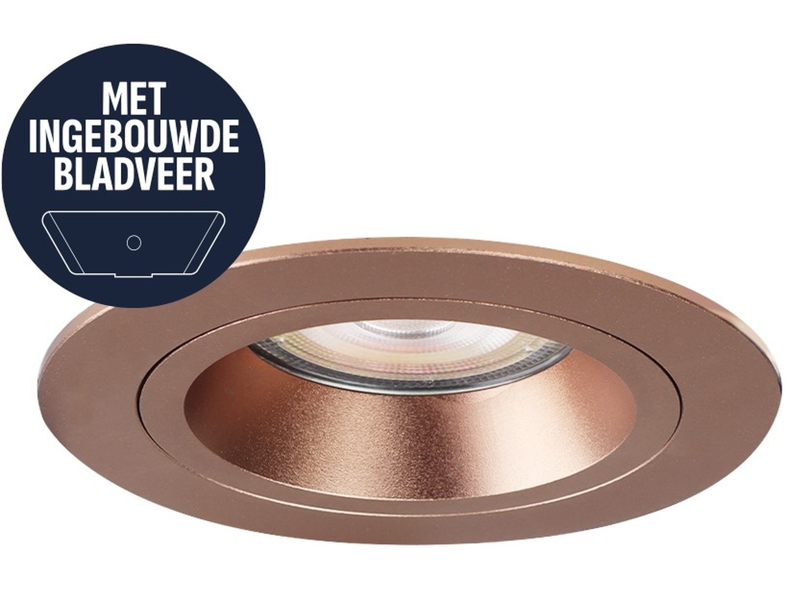 Pragmalux forsænket spotlight med bladfjedre Ados Round Rosegold RAL1024 - inkl. GU10 Fitting