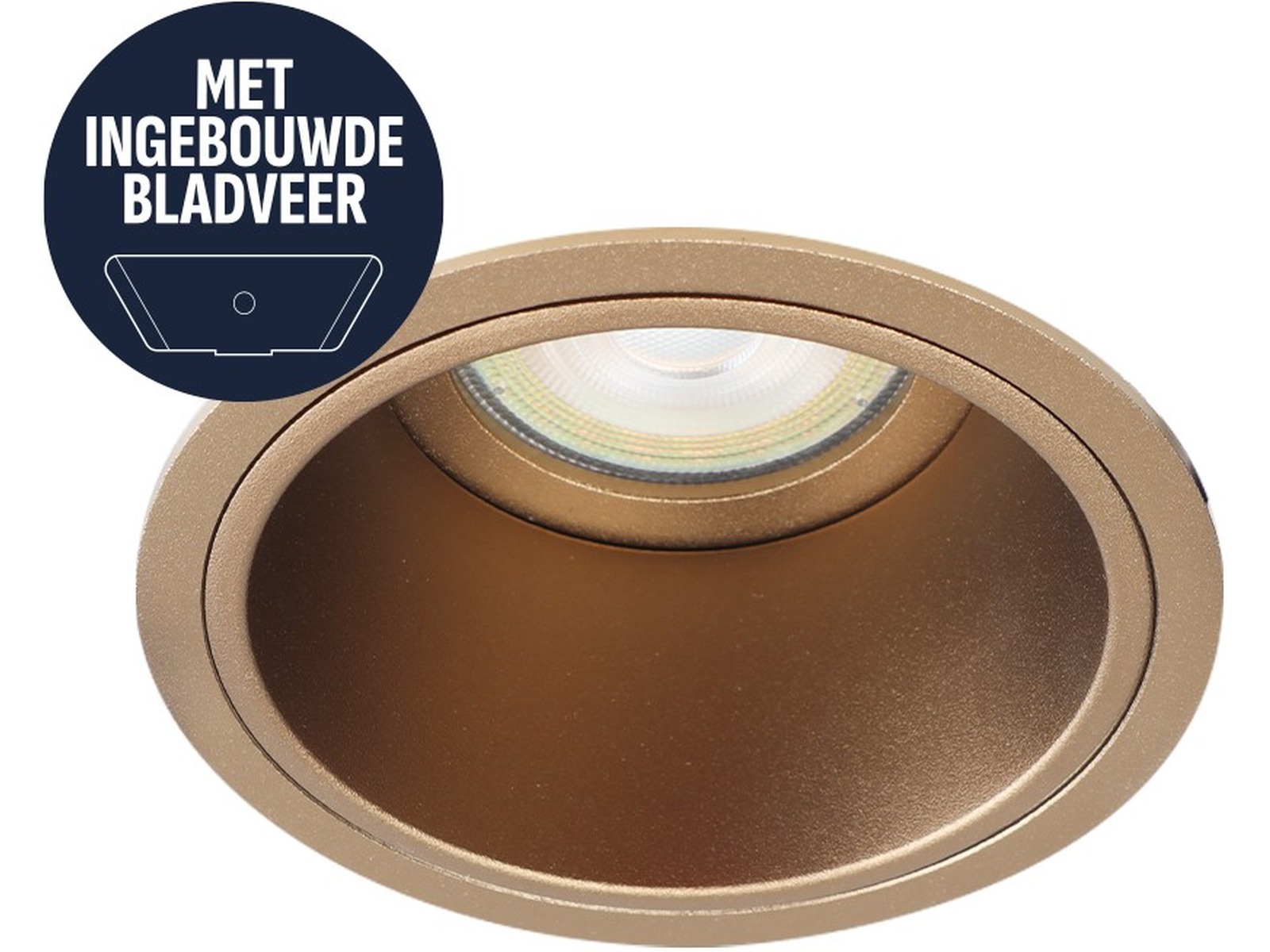 Pragmalux forsænket plads med bladfjedre Mido Round Bronze RAL8000 - inkl. GU10 Fitting