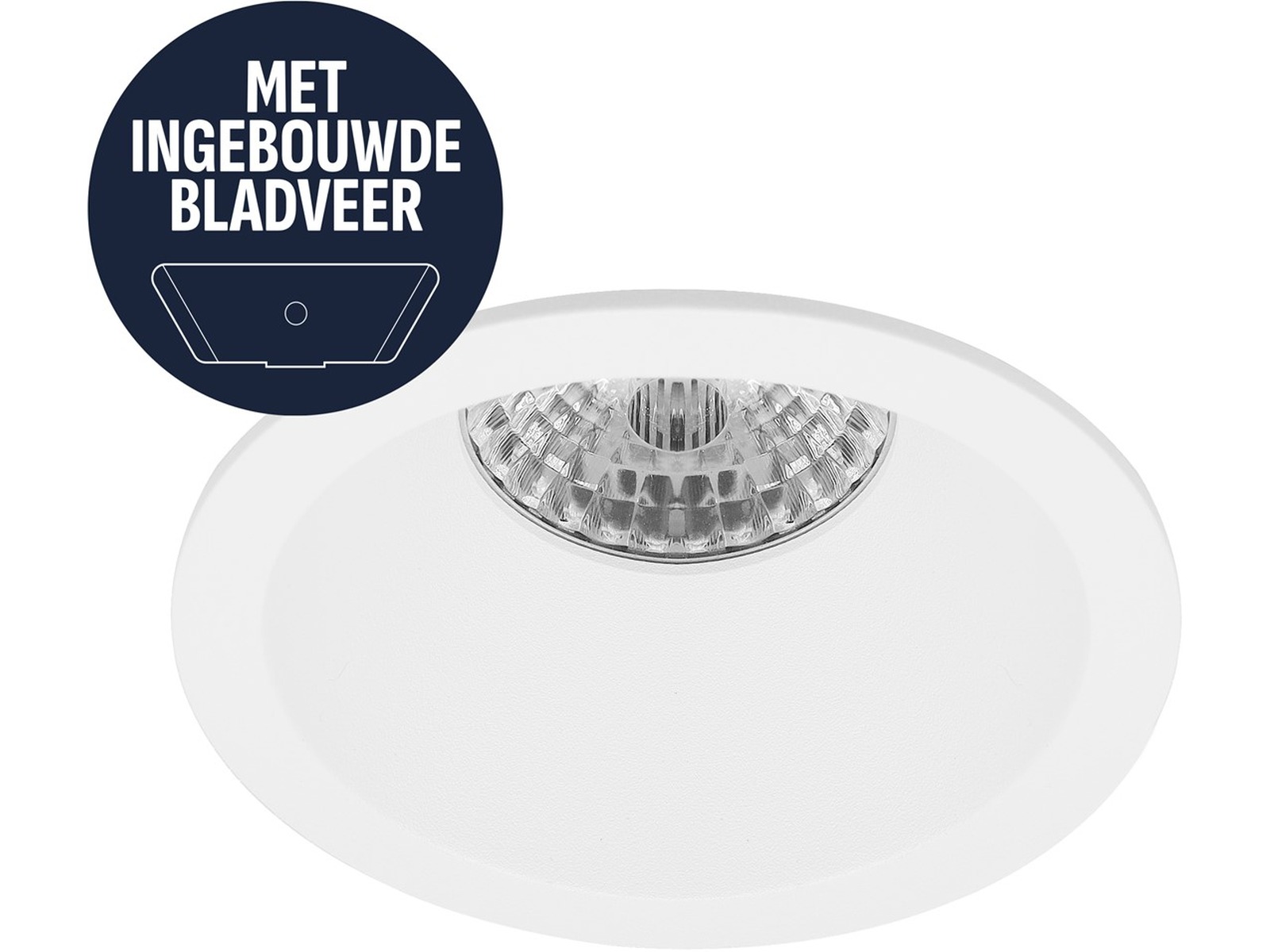 Pragmalux forsænket plads med bladfjedre Apollo Round Recessed hvid RAL9003 - inkl. GU10 beslag