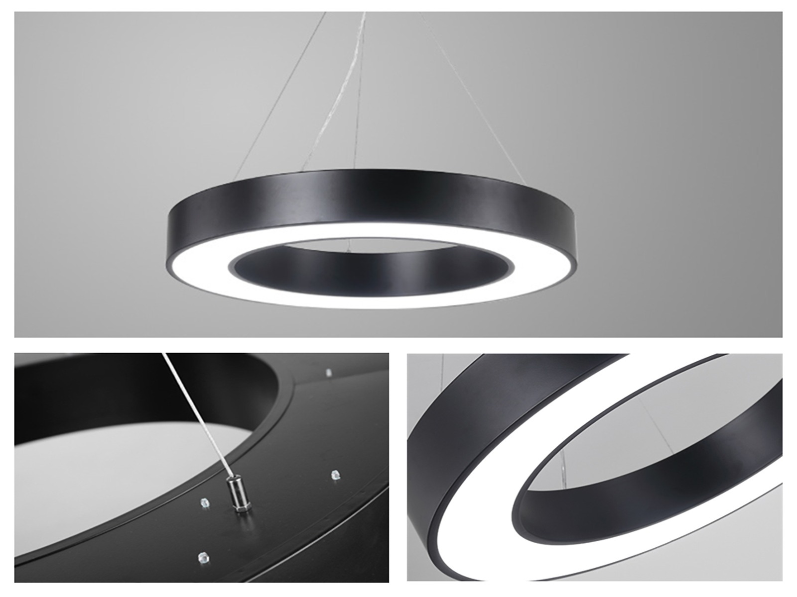 Circle BIG LED lampe Ø:80. SORT