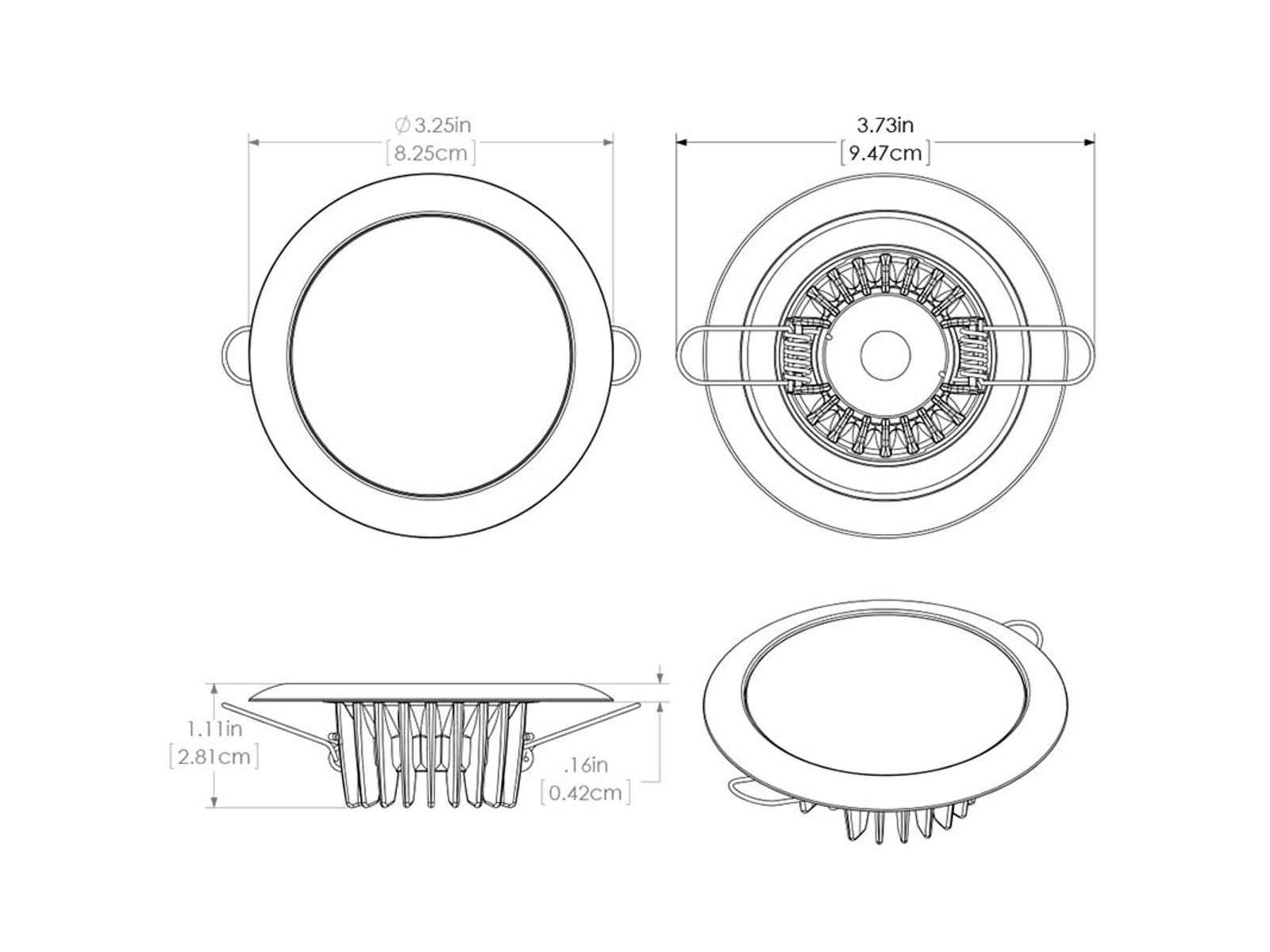 LED downlight. Varm. 10-30V.