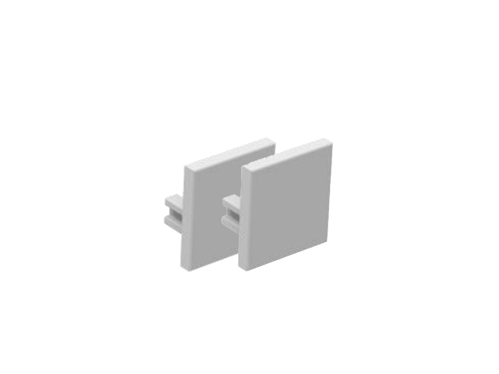 Endestykkesæt HVID for alu-skinne for LED strip (14x15 mm)