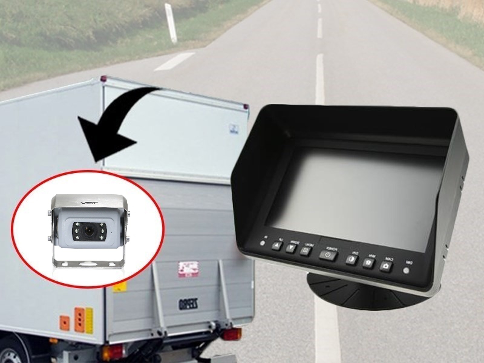 VST Kasse-Kit 7"skærm+alu-kasse kamera - UNIVERSAL