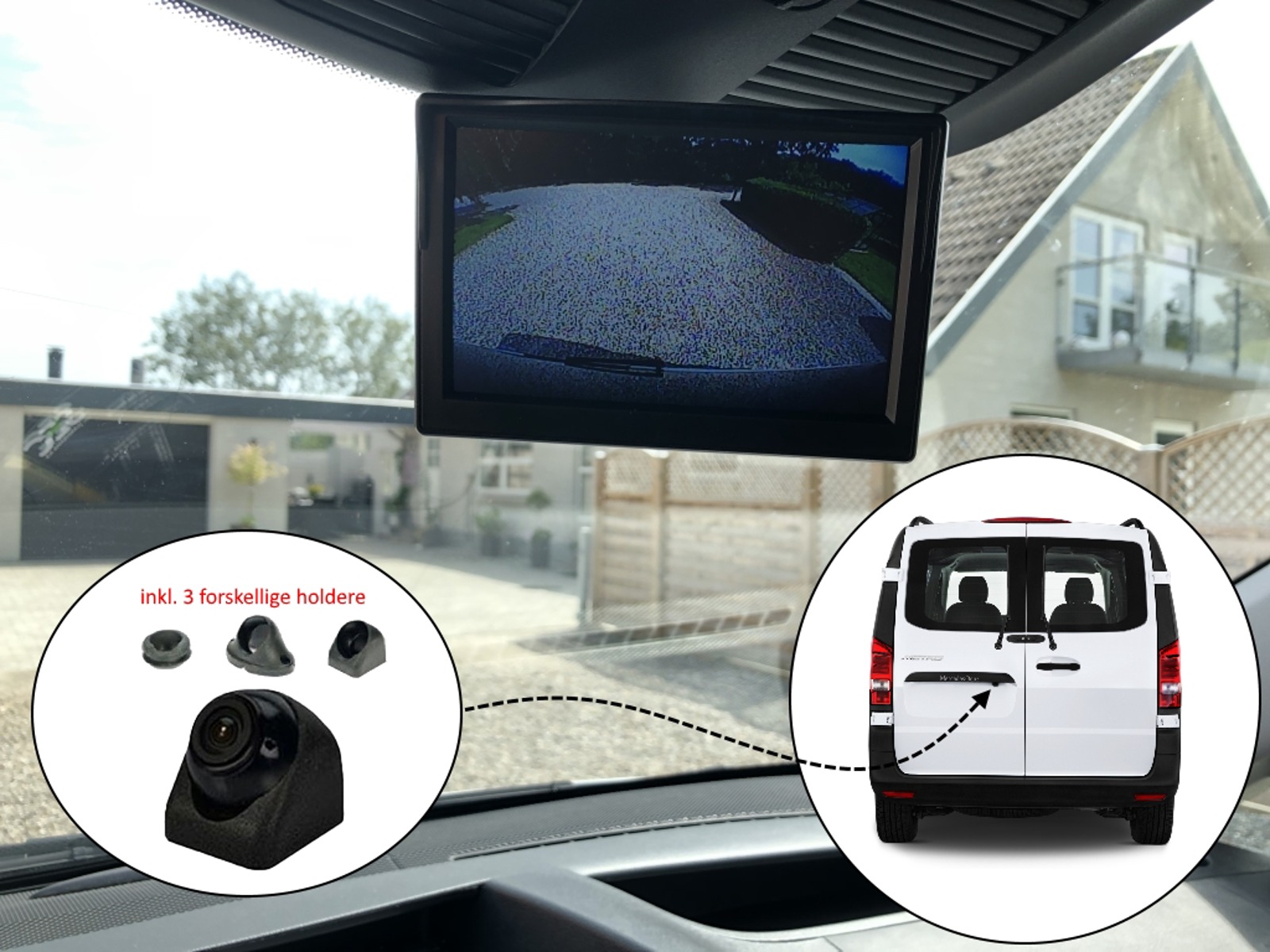 Kasse-Kit m/ 5" LCD monitor og mini kamera