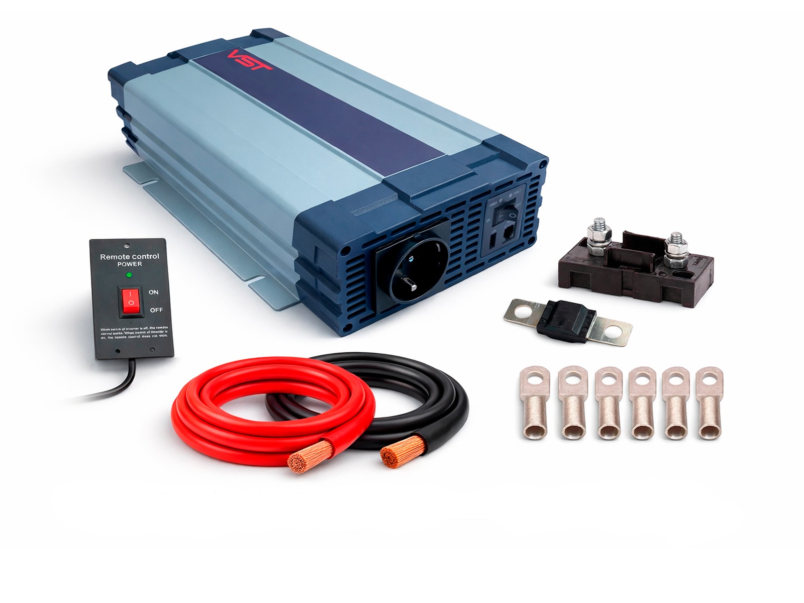 VST inverterpakke 2.000W 12V/230V inkl. mont.dele
