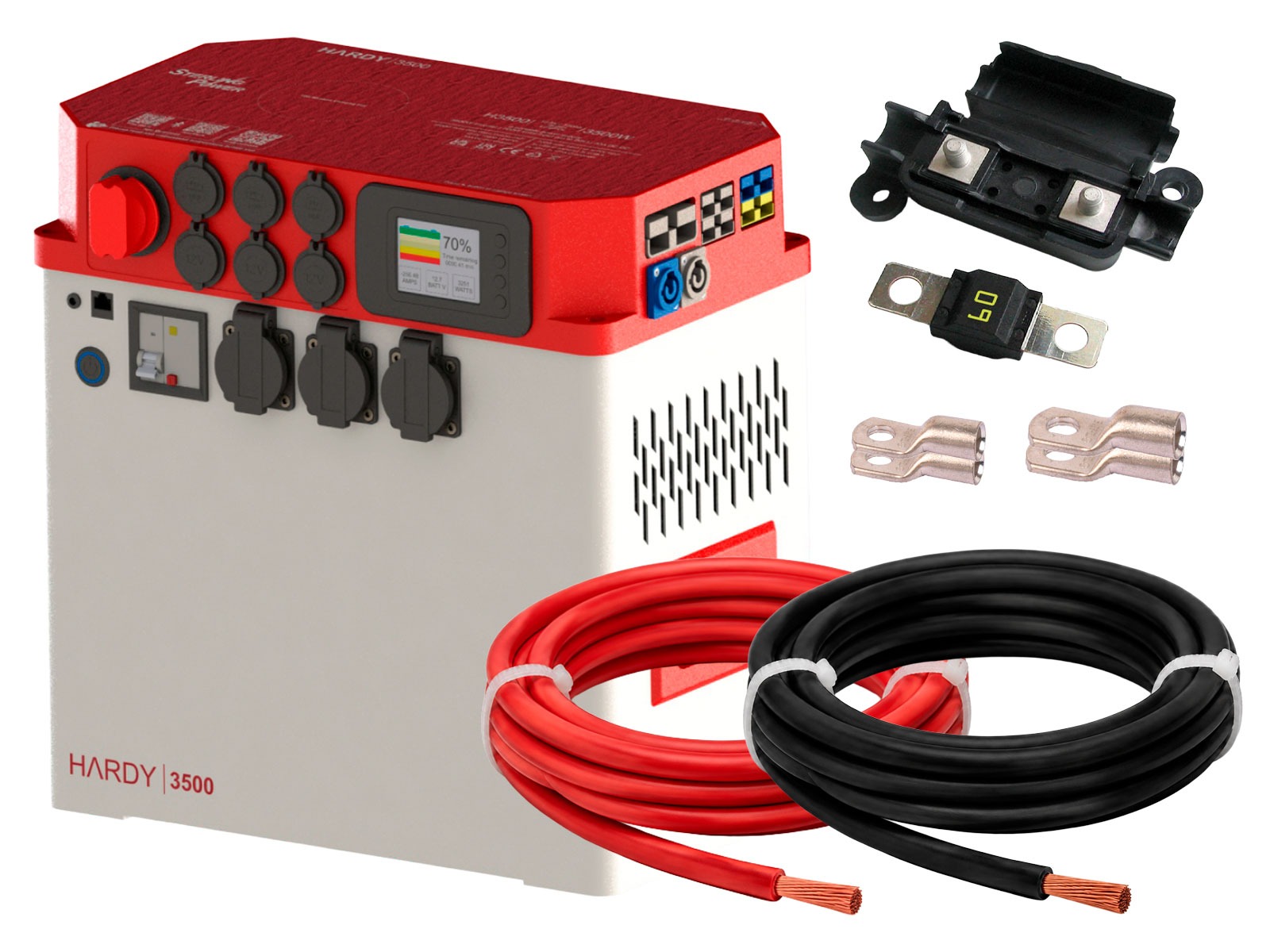 Kombi-inverter/batteri 3.500W sæt inkl. mont.dele