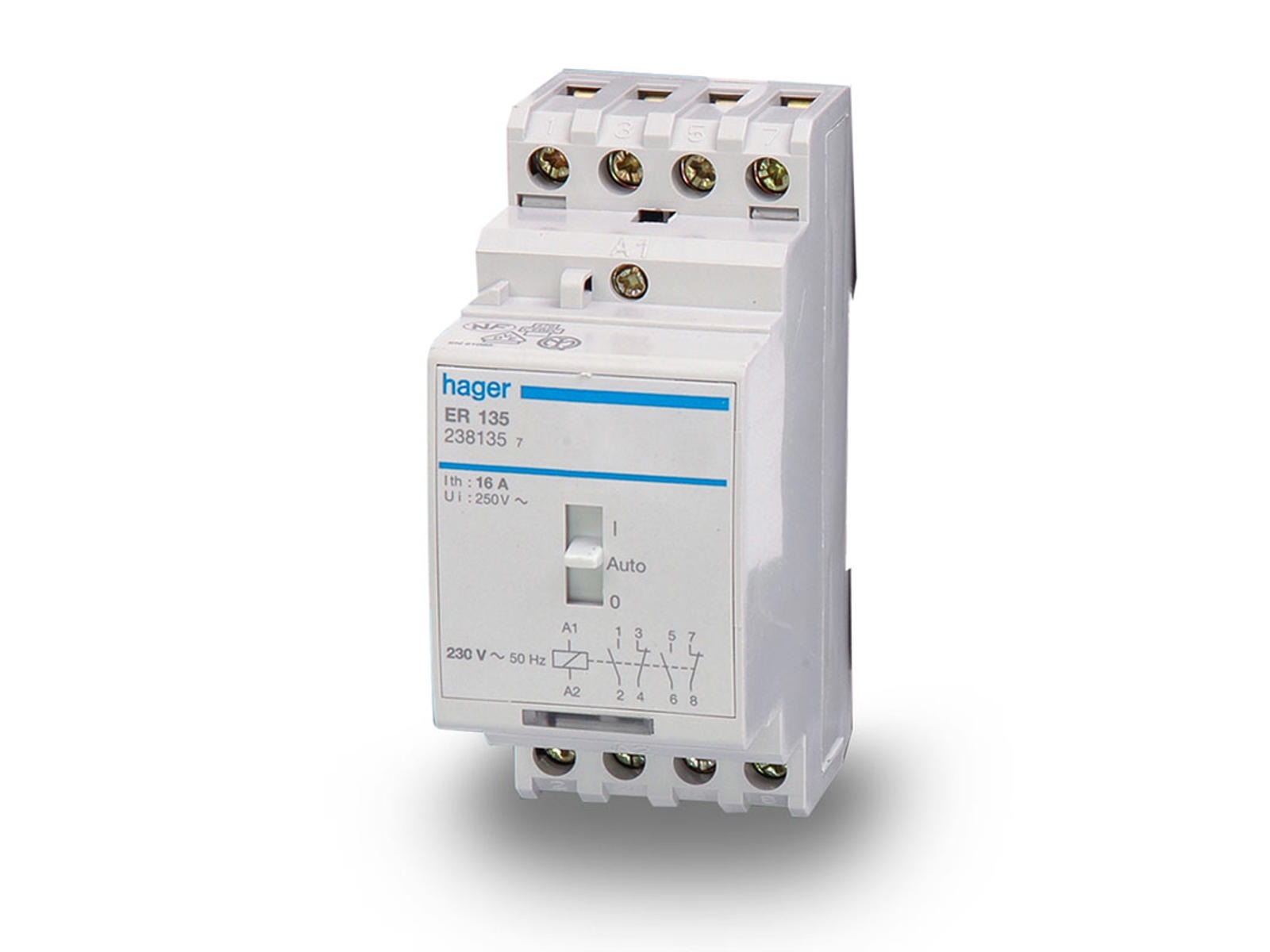Transfer relæ 230V 16A DIN M2