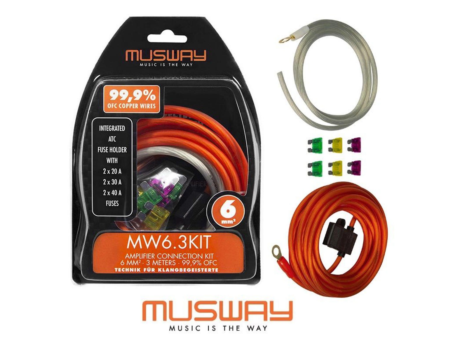 MUSWAY Wirekit 6 mm² MW6.3KIT. 3meter