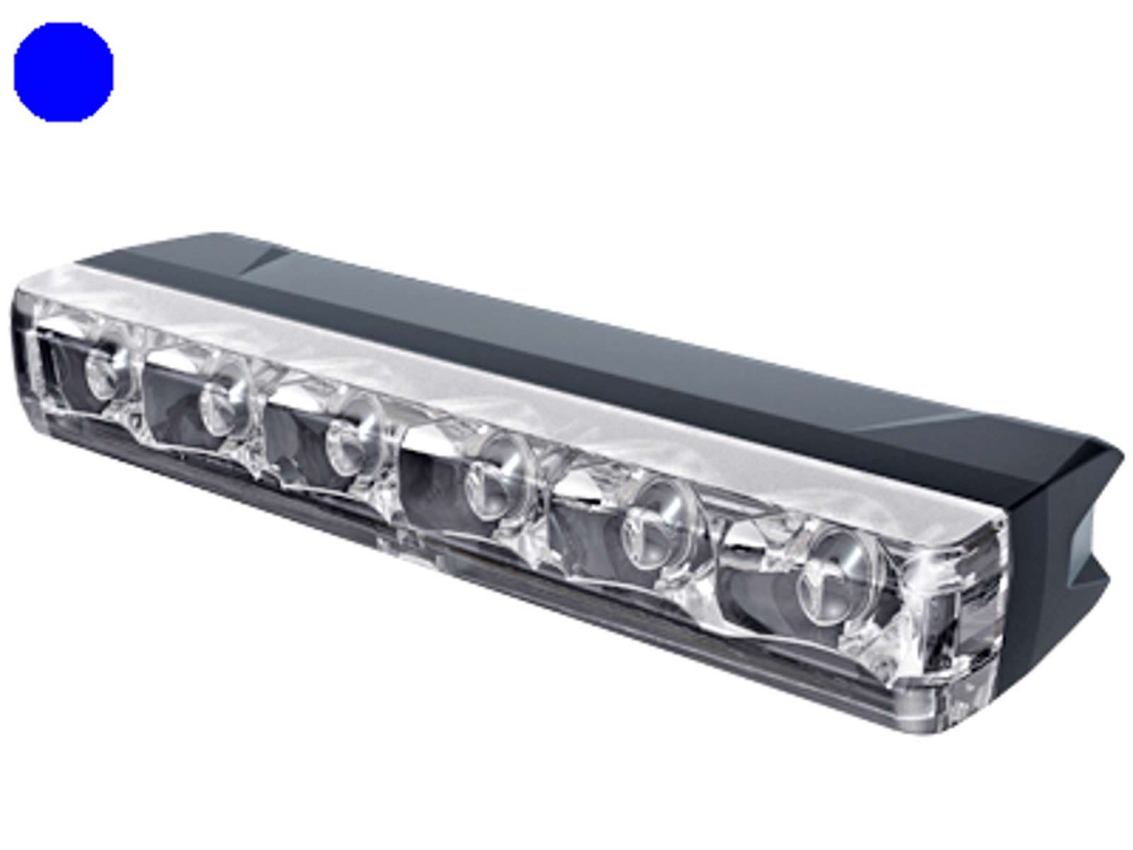 Lavprofils LED flash-lampe - Blåt blink