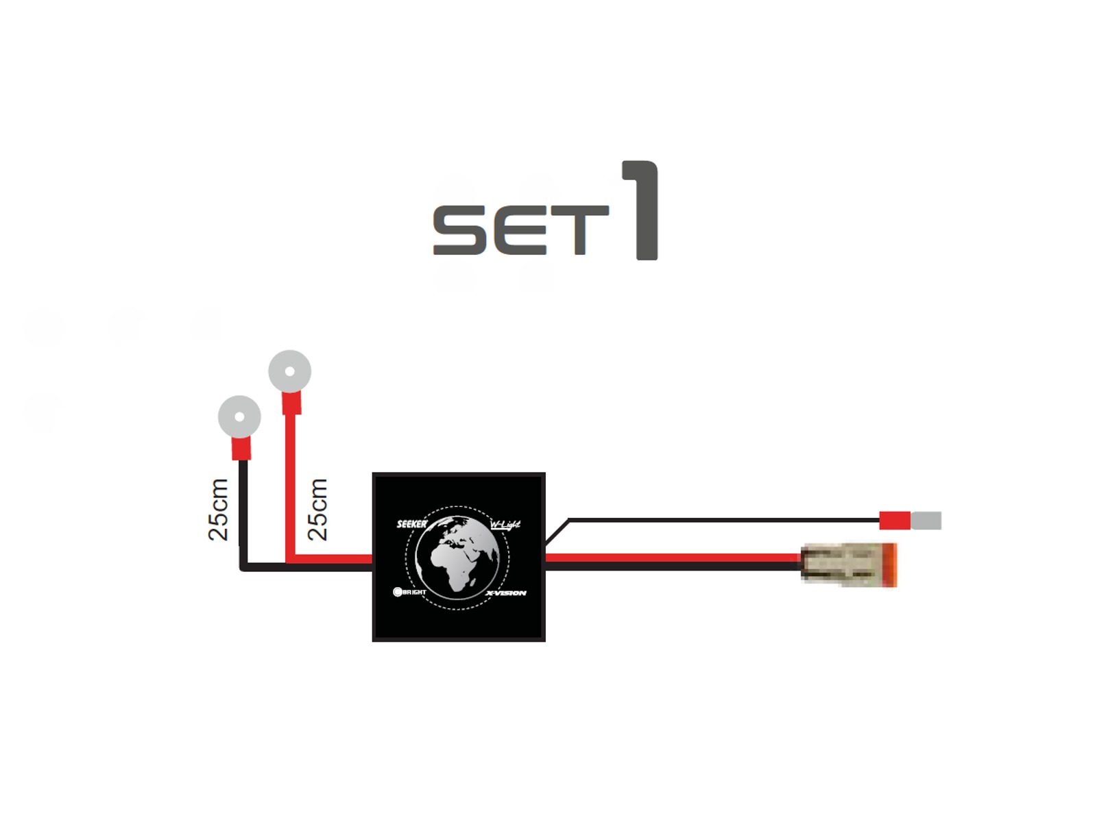 KABELKIT FOR 1 x LED m/2pin DT stik