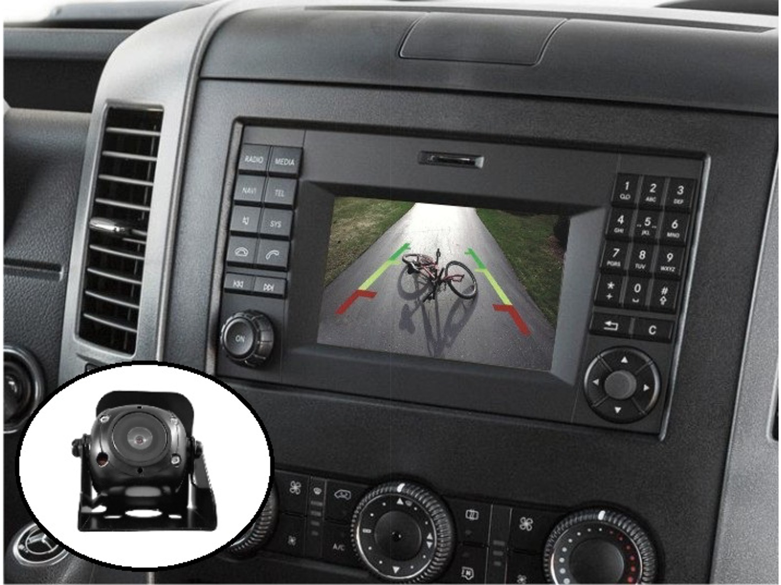 BIK-KIT Sprinter/Crafter MINI-BOX kamera (Sort)